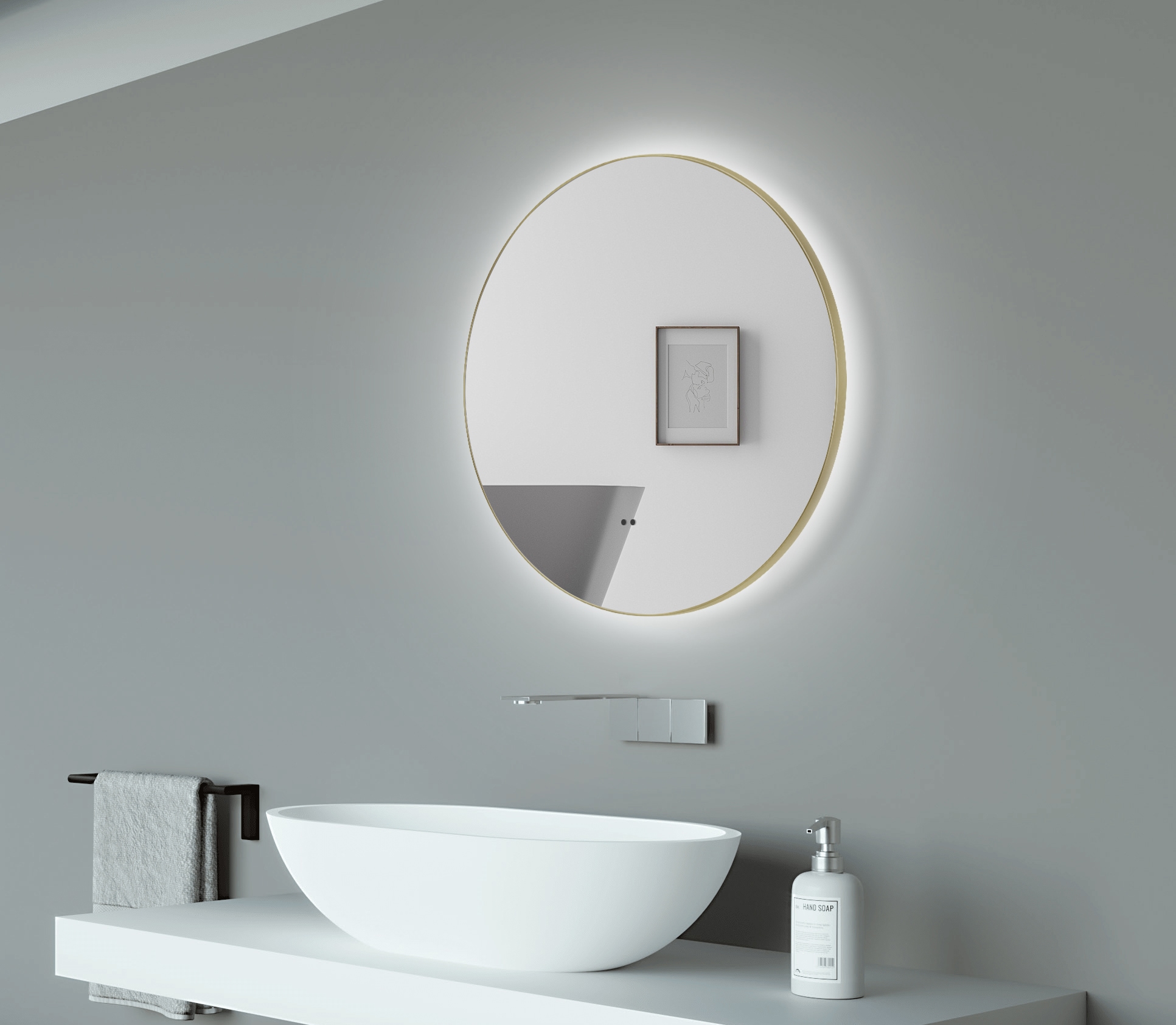 Talos Spiegel »TALOS VERONA«, Hand Wave Sensor, Shine in matt, Ø50 cm
