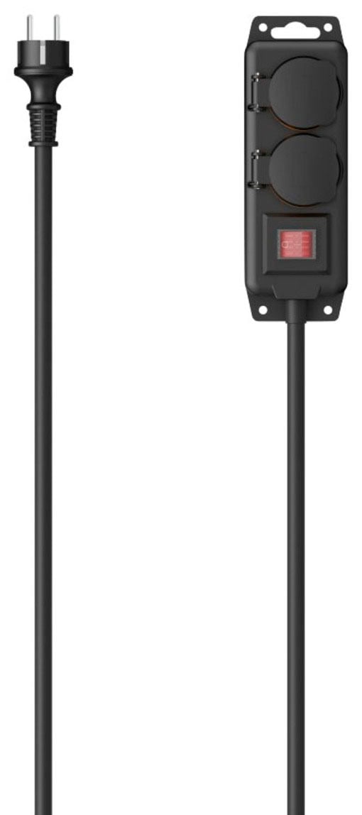 HAMA Steckdosenleiste, 2m, schwarz, Werkstatt, Steckdosenleisten, IP44
