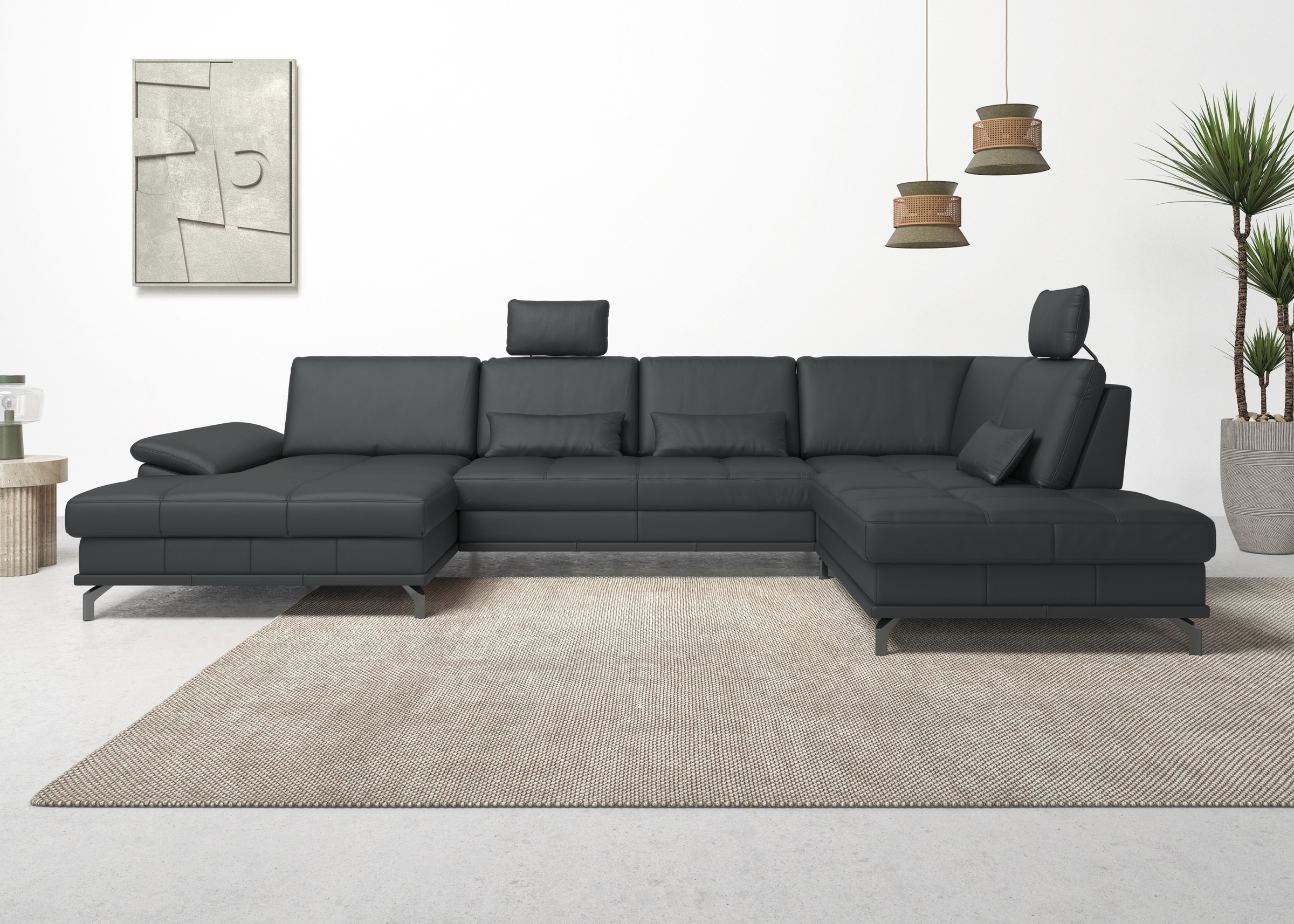 PLACES OF STYLE Wohnlandschaft "Costello U-Form, B: 363 cm mit Sitztiefen-, günstig online kaufen