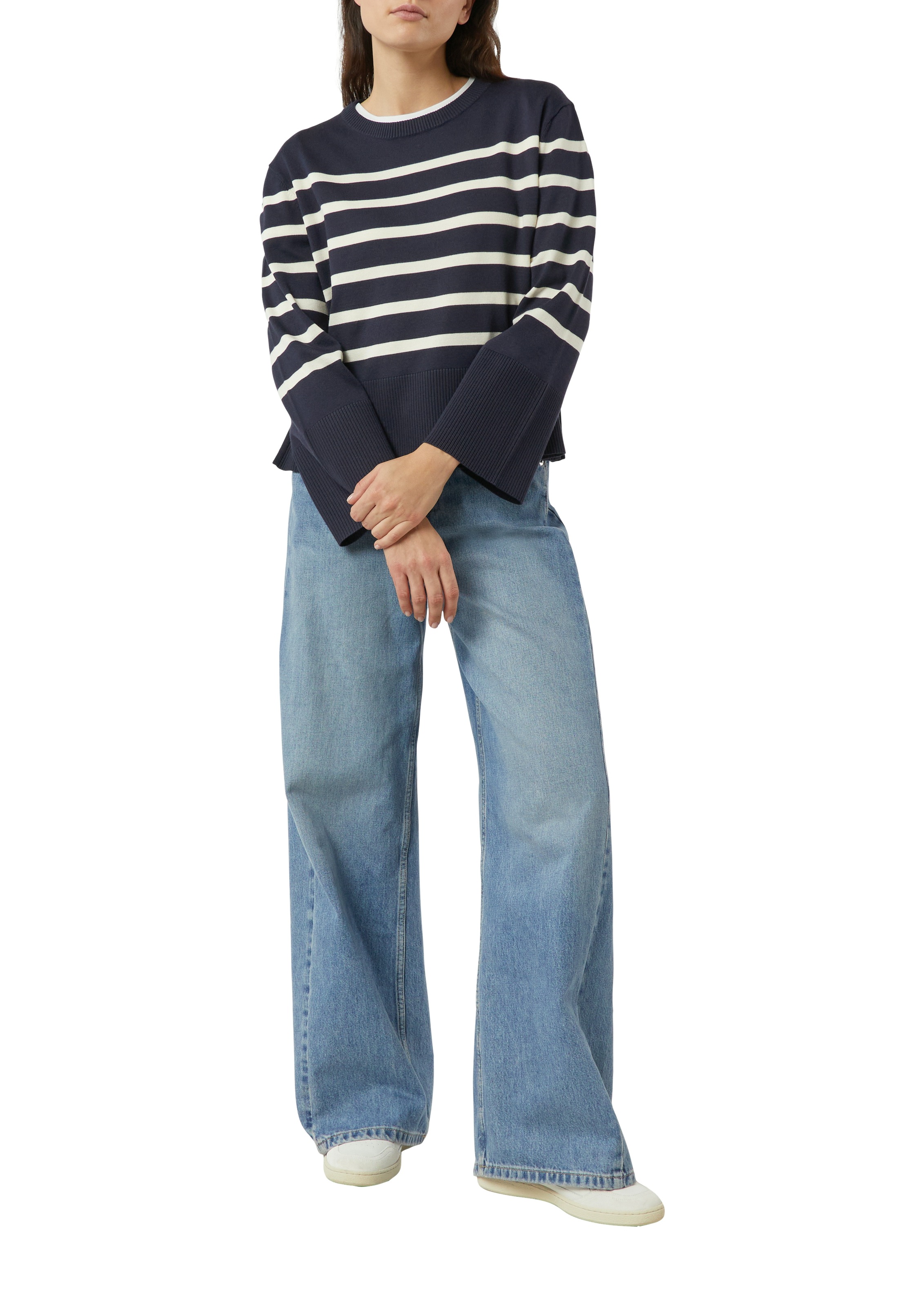 Comma Strickpullover geringelt, Rundhals günstig online kaufen