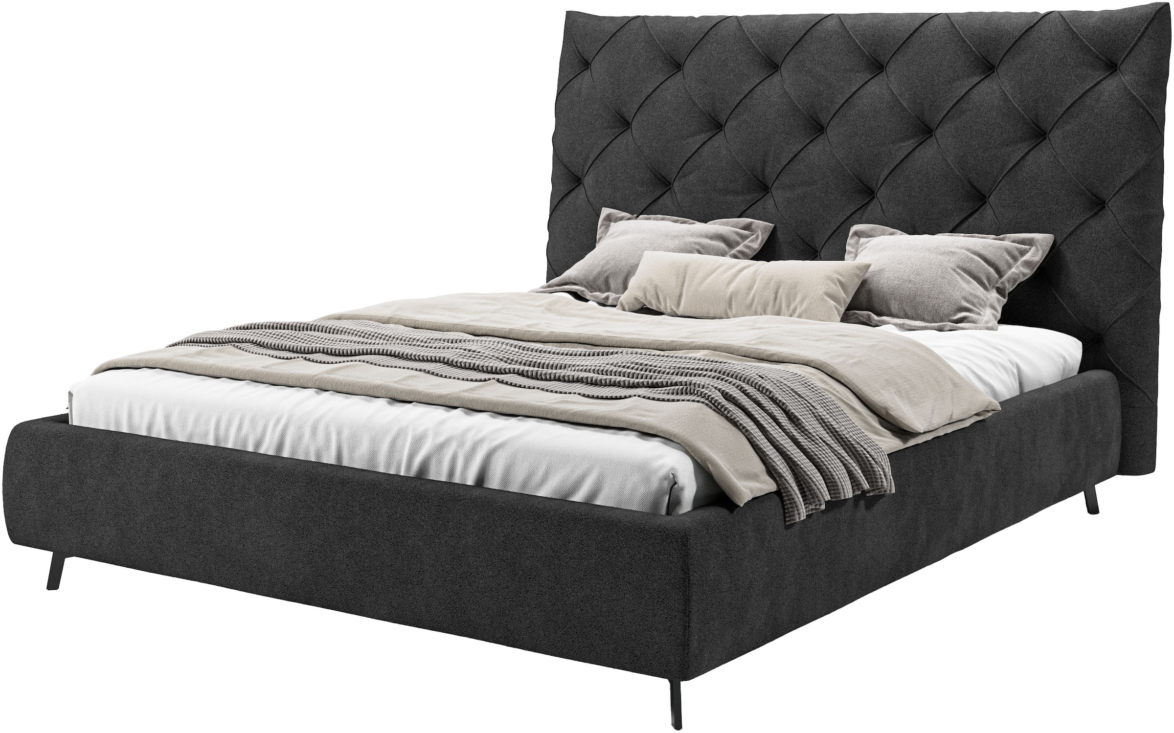Leonique Polsterbett "Maxime, in 4 Breiten bis 200cm, auch in Leder" Kopfte günstig online kaufen
