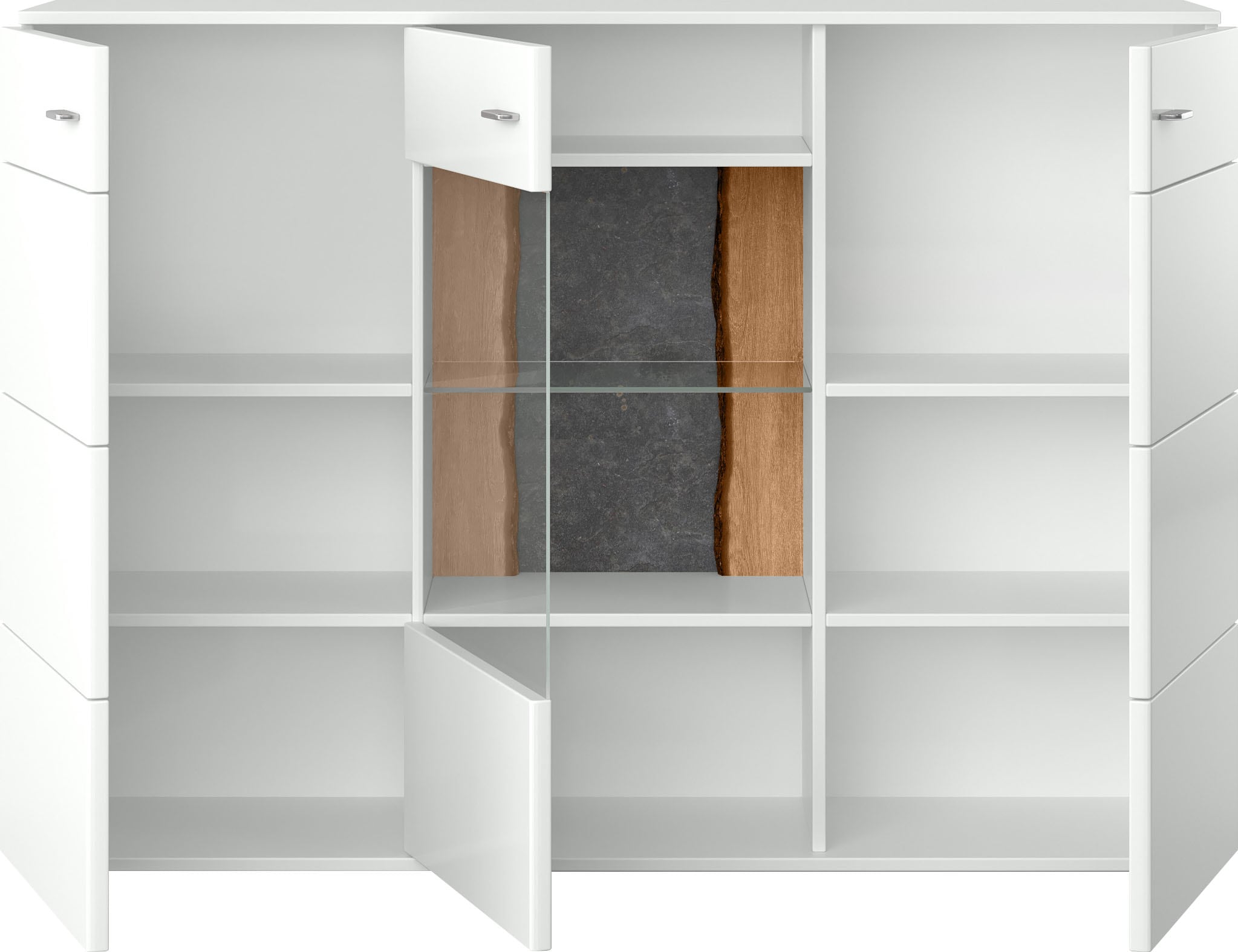 set one by Musterring Highboard »TACOMA«, Typ 52, Breite 180 cm, mit getönter Glastür