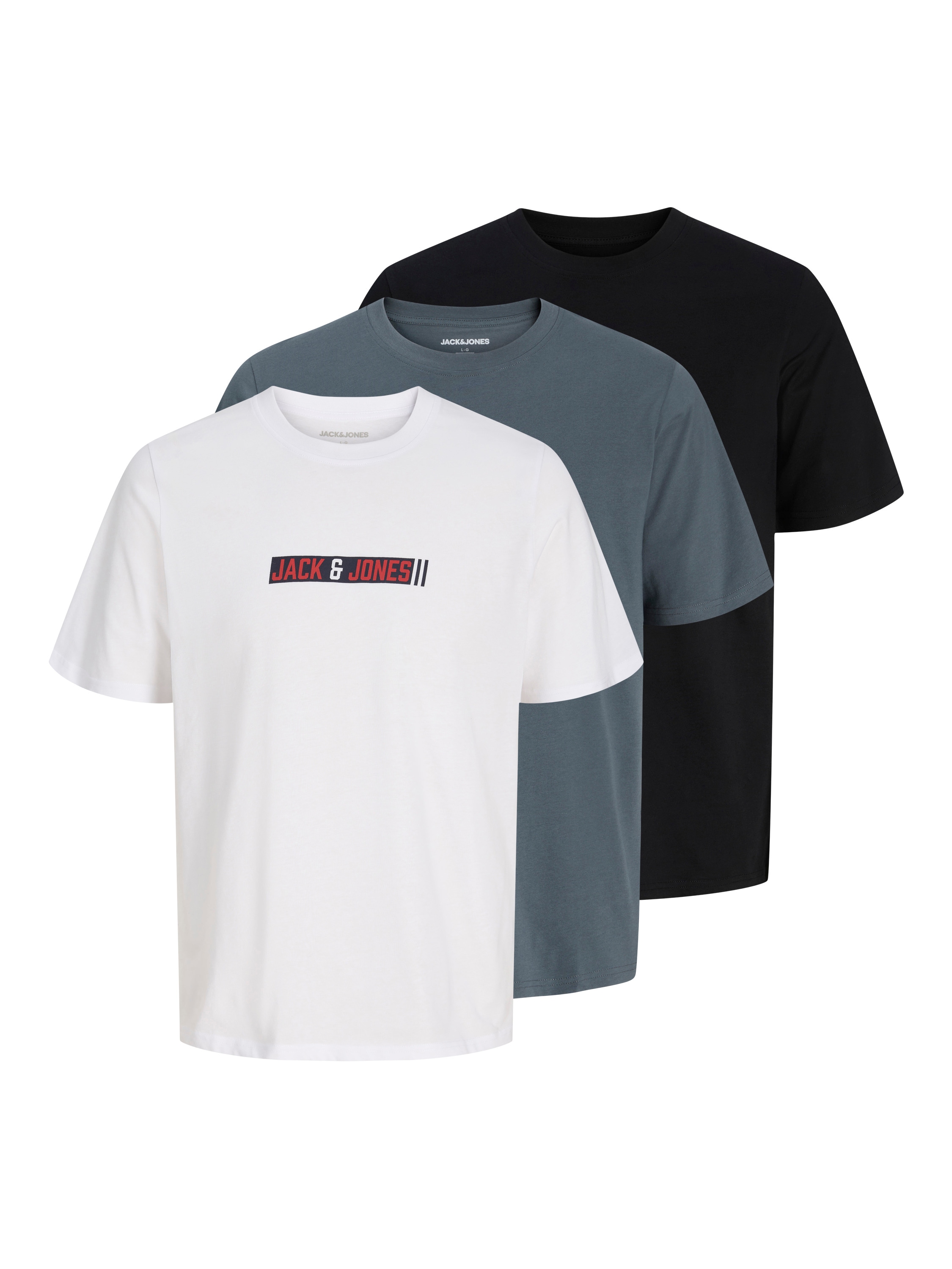 Jack & Jones T-Shirt "JJMUNK TEE SS CREW NECK 3PK MP" Packung, 3 aus Baumwolle, normale Passform, mit Rundhalsausschnitt