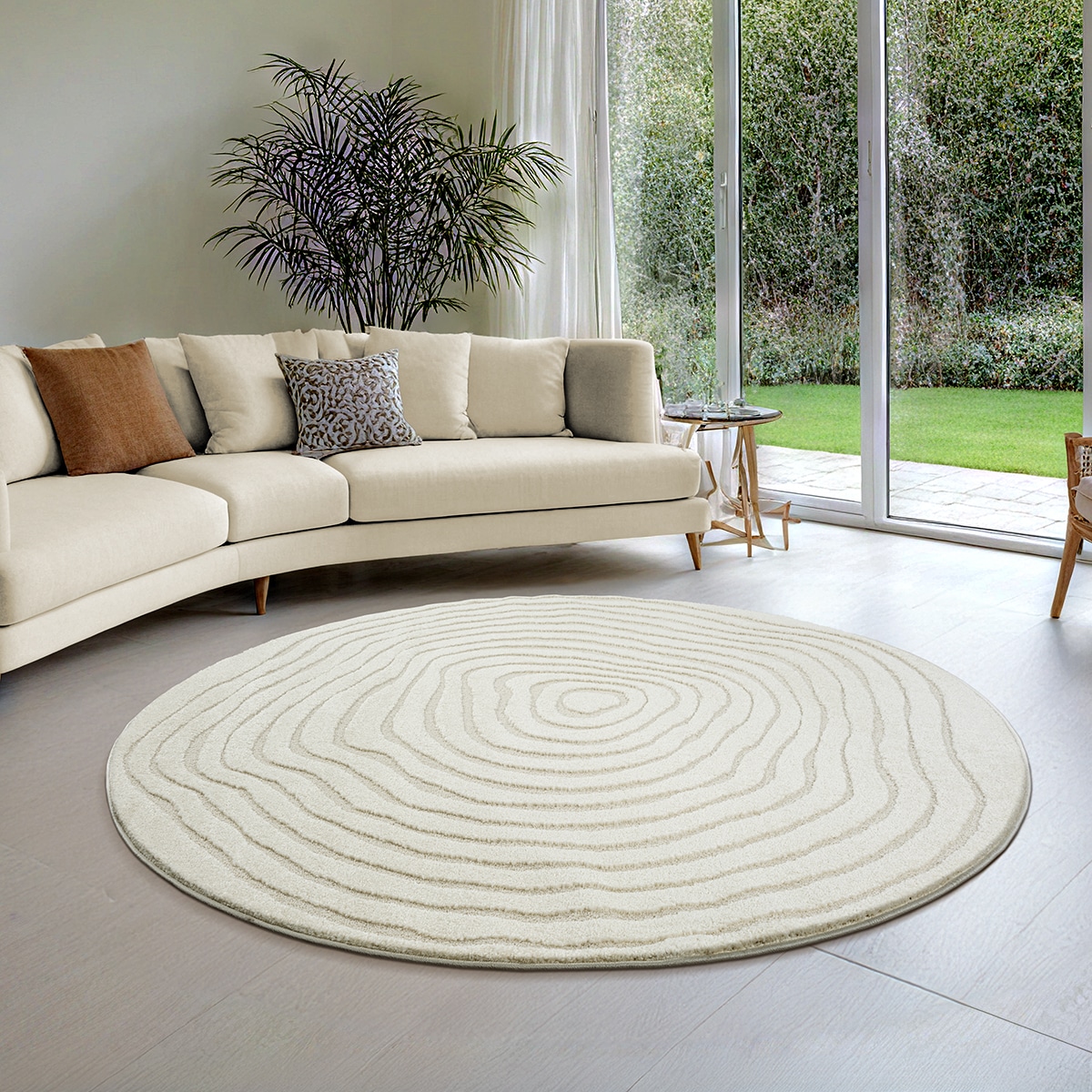 the carpet Teppich »Everest«, rund, 14 mm Höhe, moderner Wohnzimmer Teppich hohe Flordichte