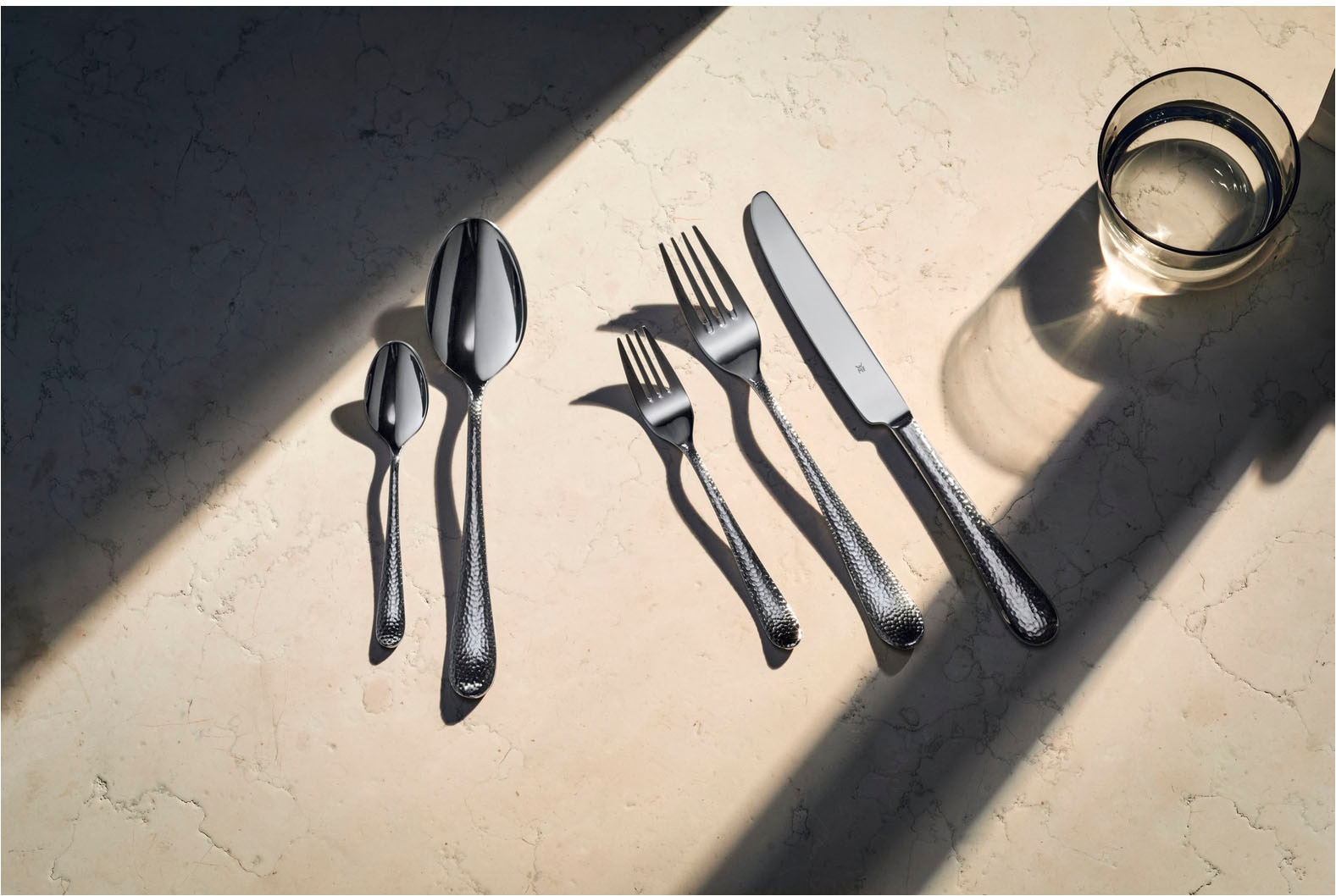 WMF Besteck-Set »Sitello«, (Set, 60 tlg.), geschmiedete Messer, farbecht, Wellenschliff, spülmaschinenfest
