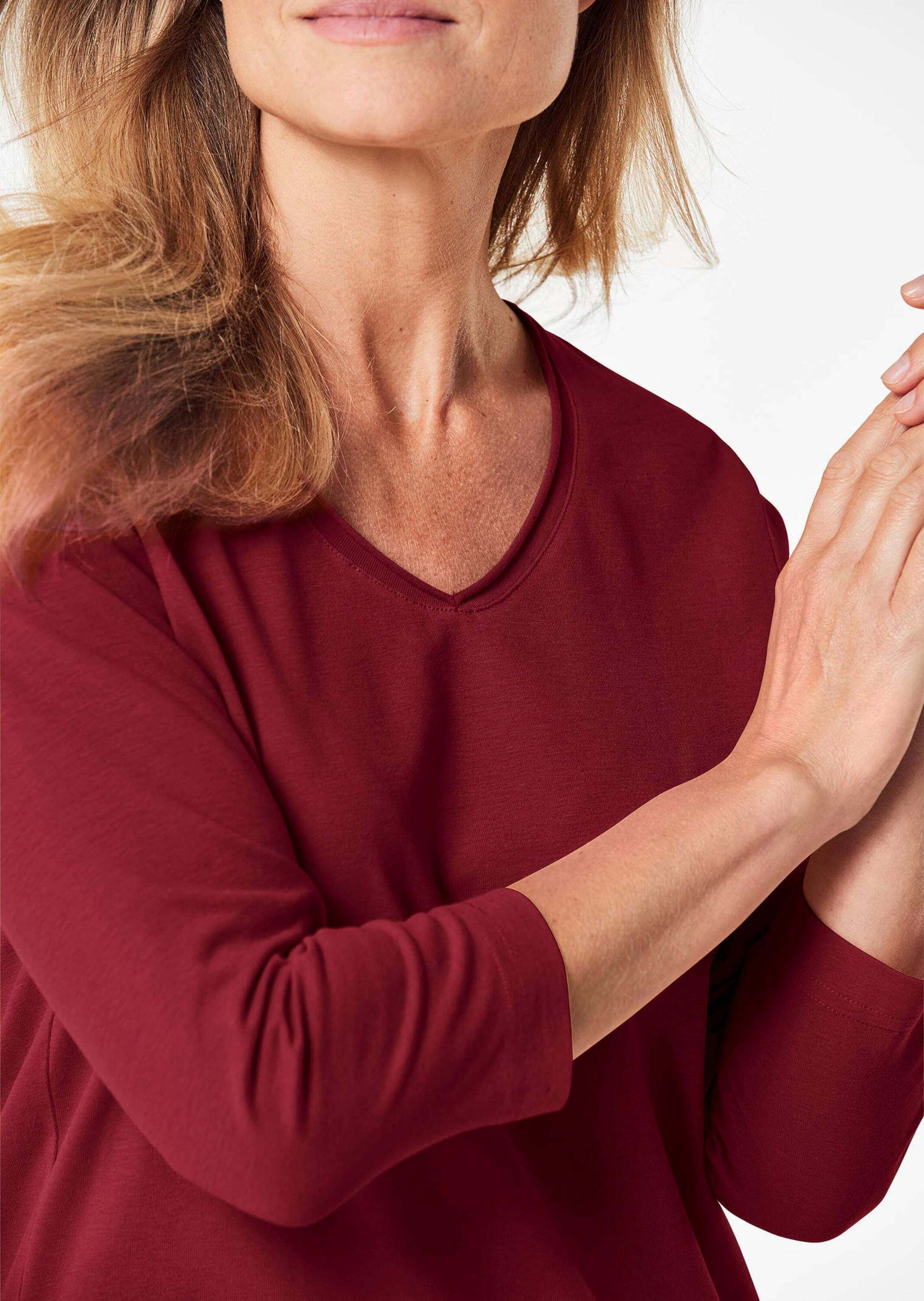 GOLDNER 3/4-Arm-Shirt »Shirt Shirt mit V-Ausschnitt«