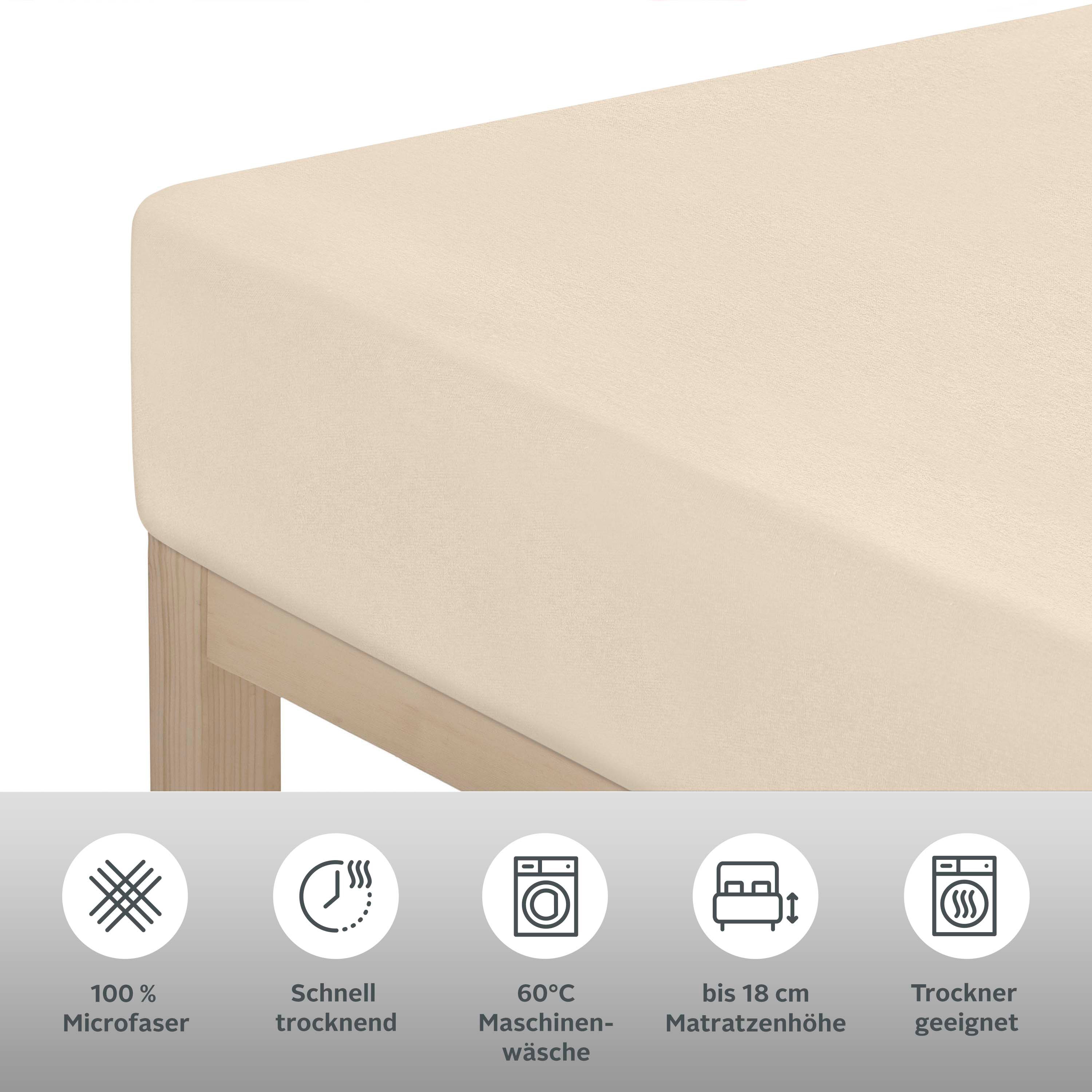 Thumbnail - my home Spannbettlaken "PAPRIKA" Bettlaken, Laken, in zwei Qualitäten: Fleece & Jersey, 100% Polyester