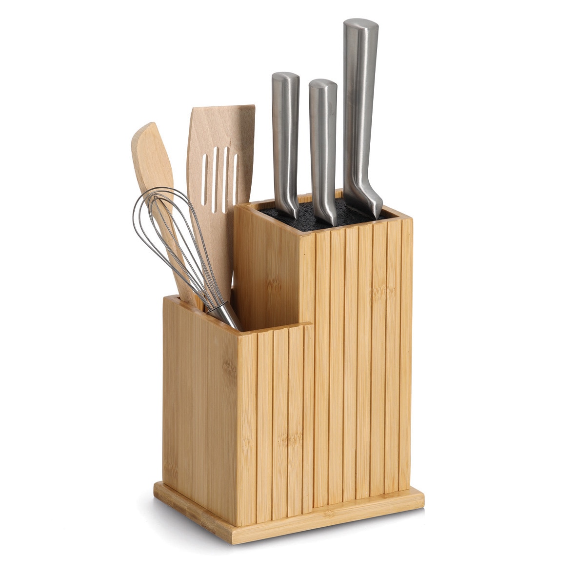 Zeller Present Messerblock »Messerblock« 1 mit Utensilienhalter, Bambus/Kunststoff - ca. 17,2x12,5x23,3 cm