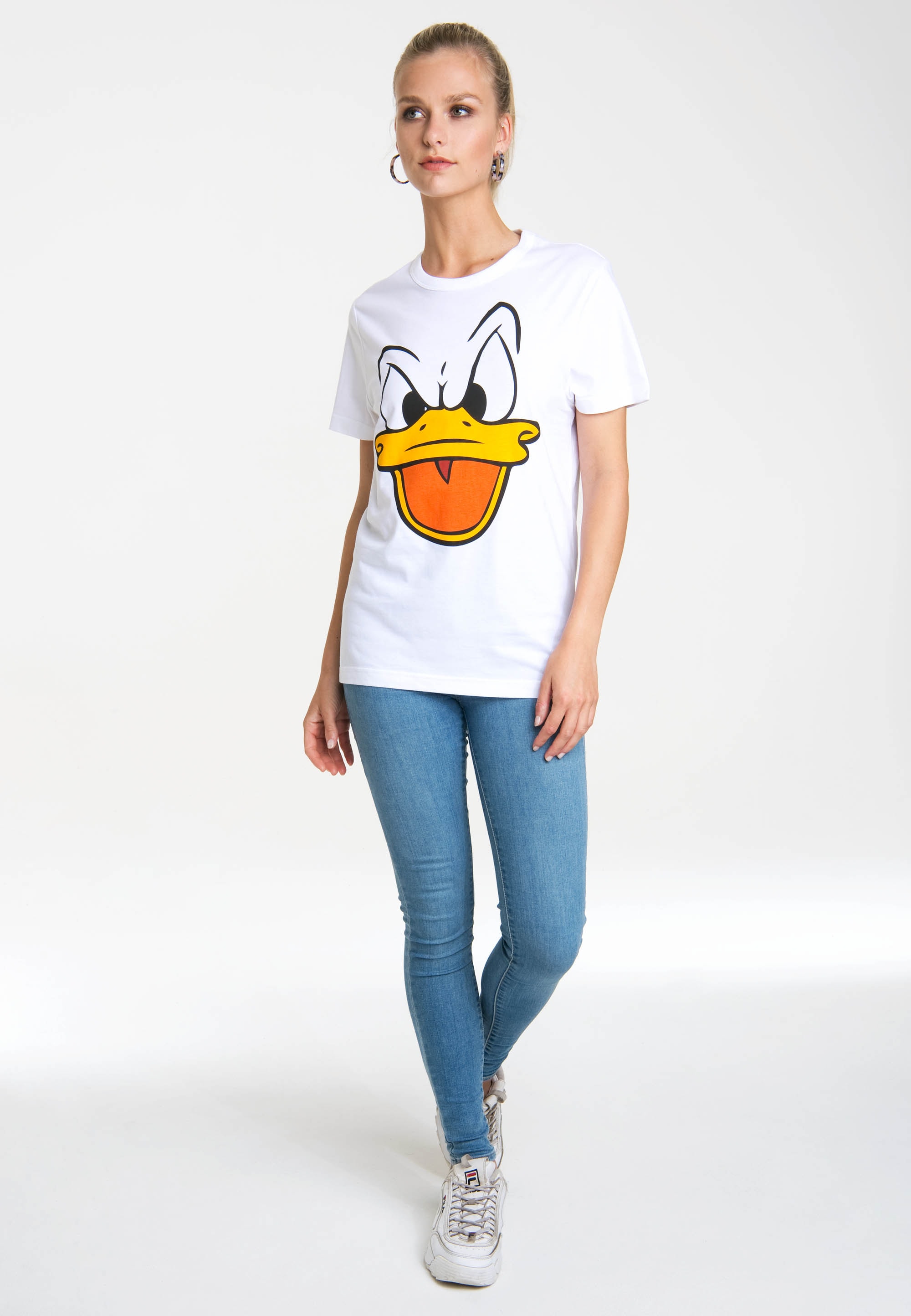 LOGOSHIRT T-Shirt »Donald Duck – Face«, mit lizenziertem Originaldesign für  bestellen | BAUR