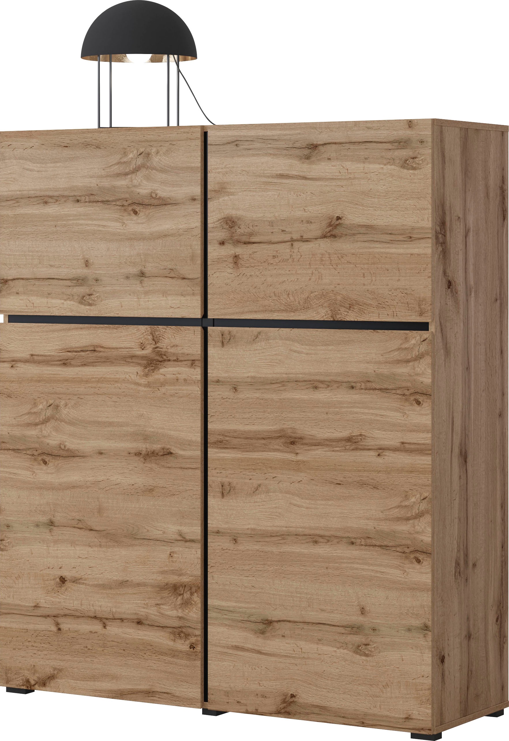 Thumbnail - OTTO home Highboard "Cross, moderne grifflose Hochkommode mit 4 Türen,Türkommode" Hochschrank, Höhe 139 cm mit viel Stau...