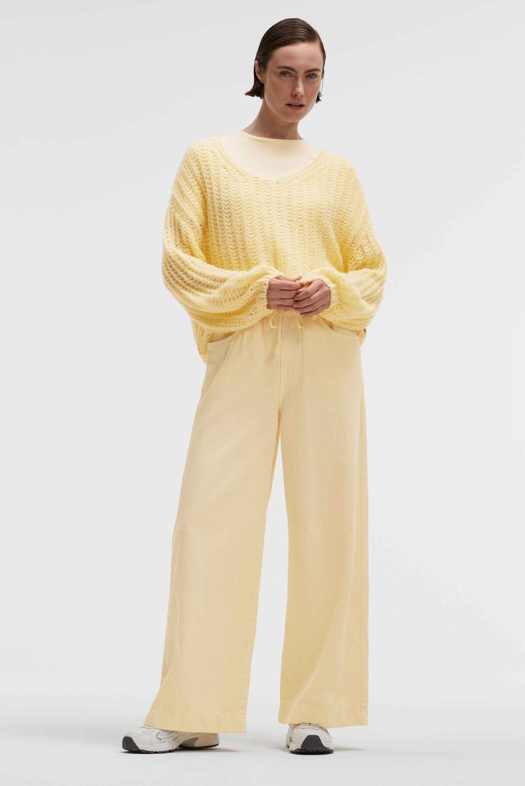 SENSES.THE LABEL Rundhalspullover mit weiten Ärmeln