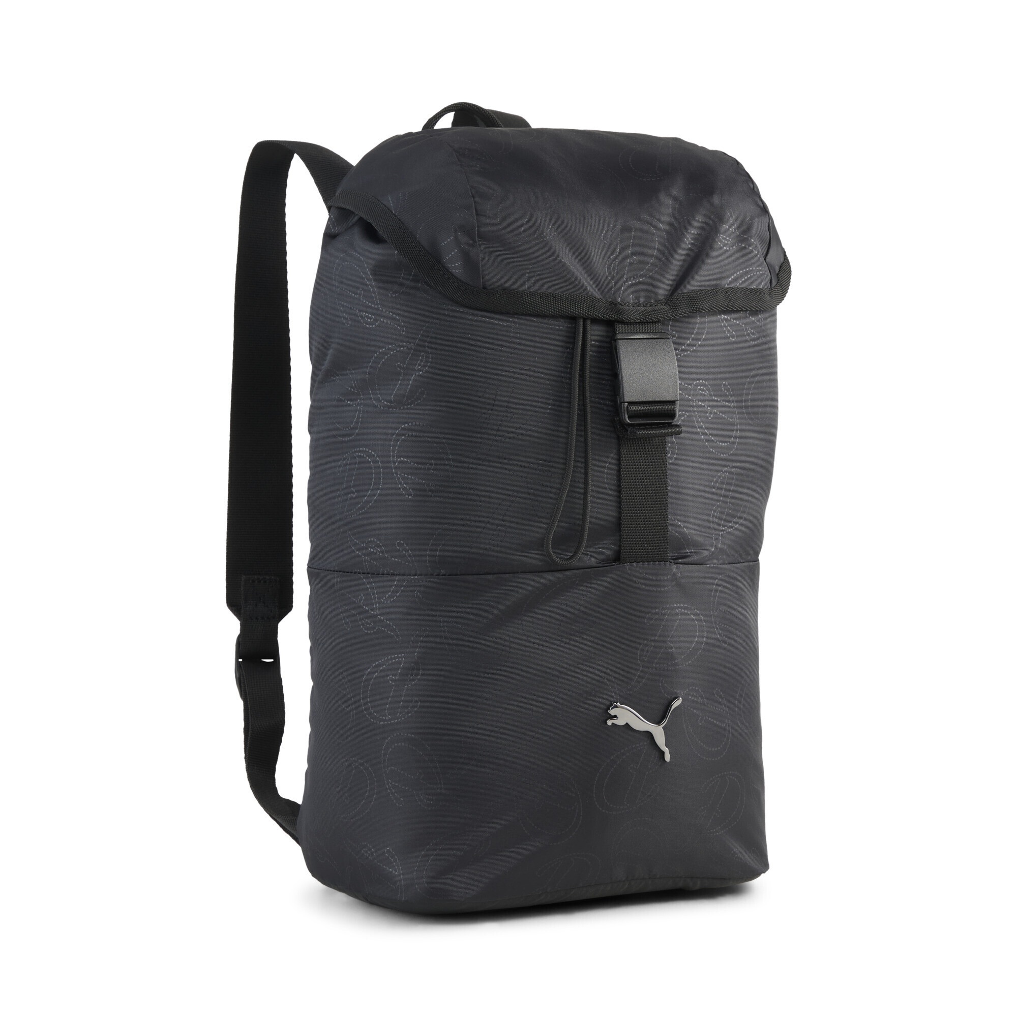 PUMA Freizeitrucksack "POP 12,5 l Kleiner Rucksack Damen", B/H/T: 21cm x 37cm x 15cm, onesizeschwarz script aop transparent, Rucksäcke