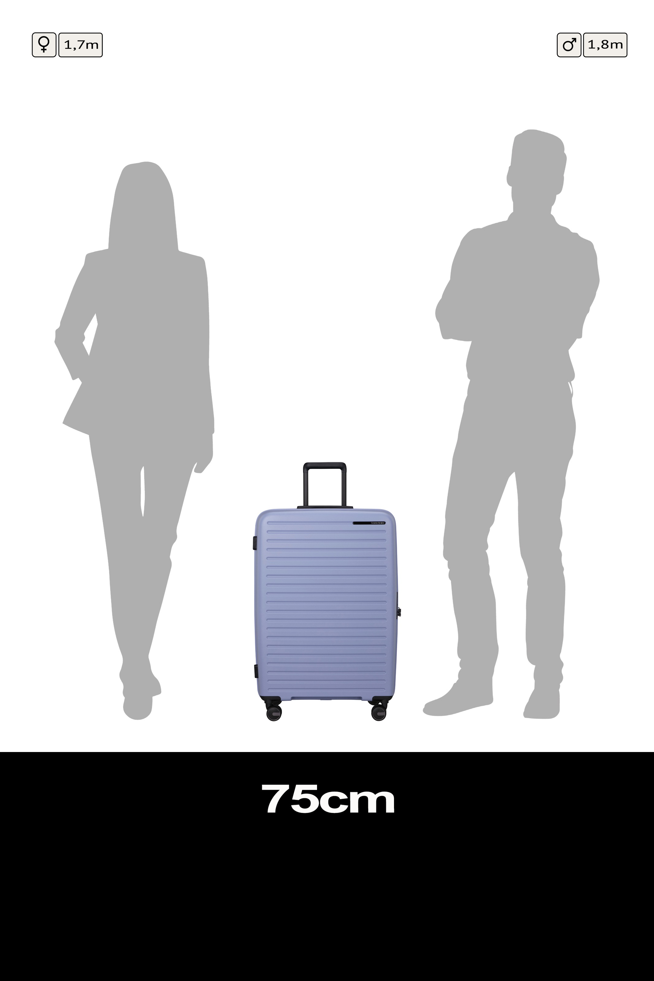 Samsonite Hartschalen-Trolley "RESTACKD, verschiedene Größen und Farben" mit Packtaschen, 99 l 4 Rollen für Urlaub, Reise, Ferien und Geschäftsreise, mit Volumenerweiterung