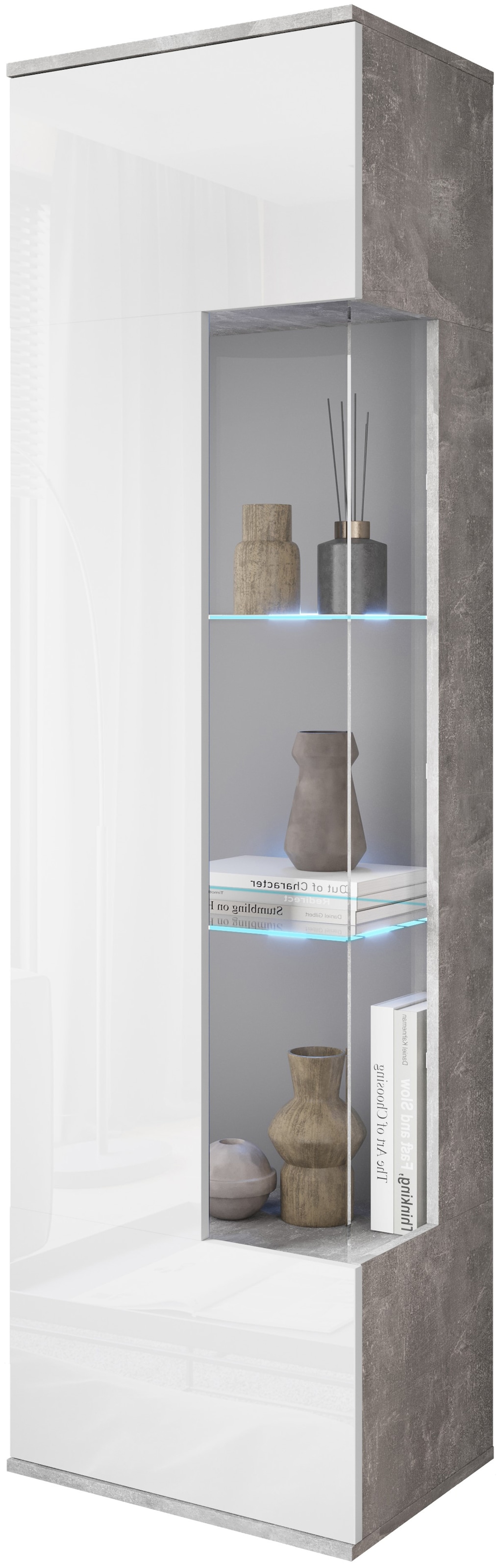 INOSIGN Vitrine »Kenia, stehend und hängend, Türanschlag wechselbar«, (1 St.), Vitrineschrank mit Glastüren 160 cm Höhe