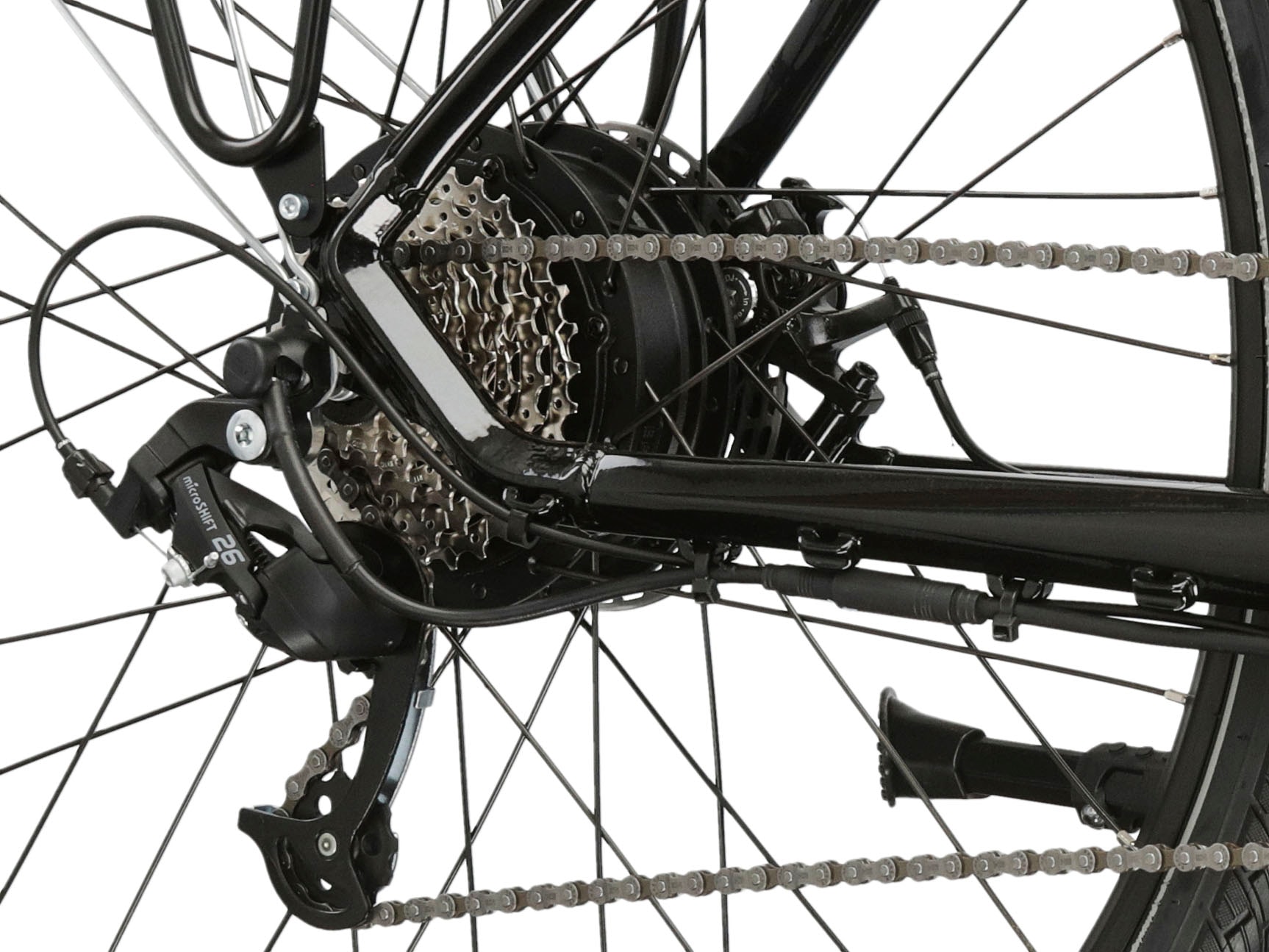 Kross E-Bike »E-Citybike Sentio Hybrid 1.0 28 Zoll schwarz«, 8 Gang, microSHIFT, M26S, Heckmotor 250 W