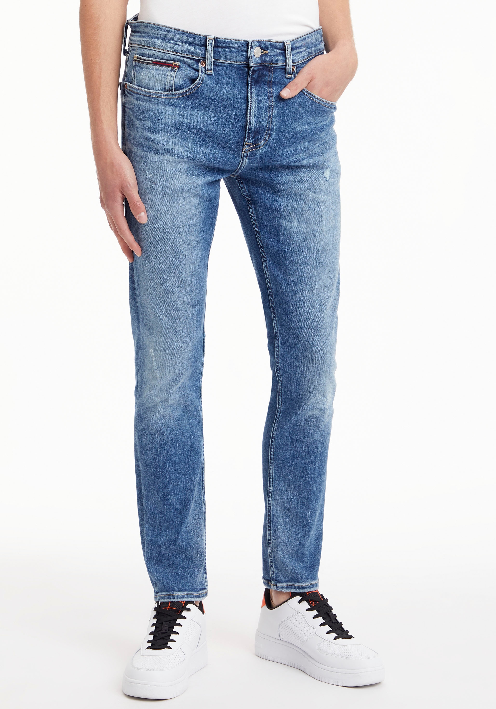 Tommy Jeans Slim-fit-Jeans SLIM Markenlabel »AUSTIN ▷ TPRD kaufen | BAUR mit BG7114«