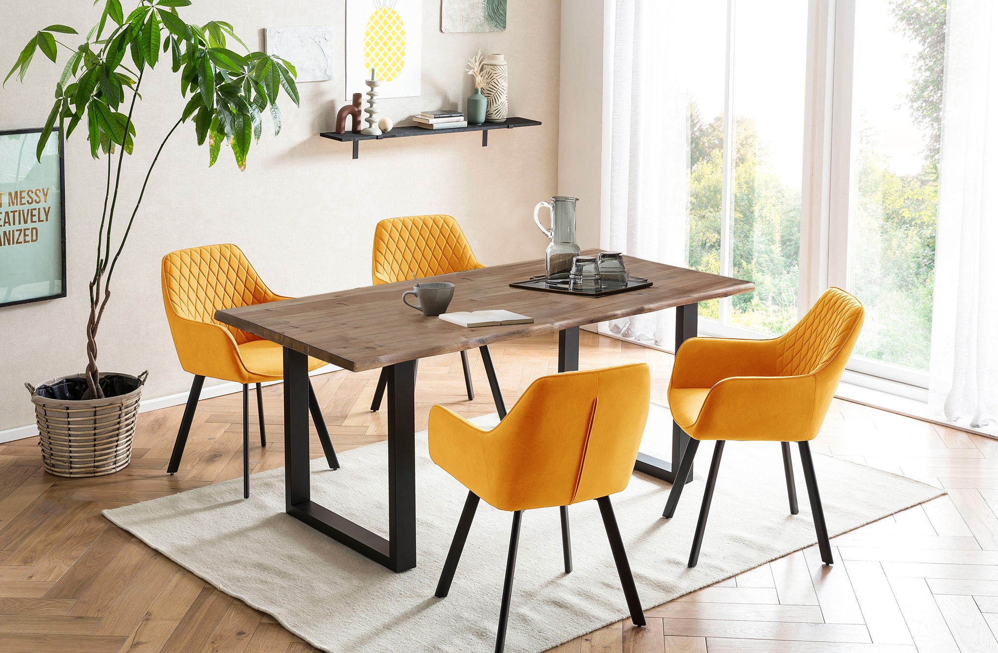 SalesFever Essgruppe "Essgruppe mit Stil" Set, 5 tlg. Tischplatte behandelt günstig online kaufen
