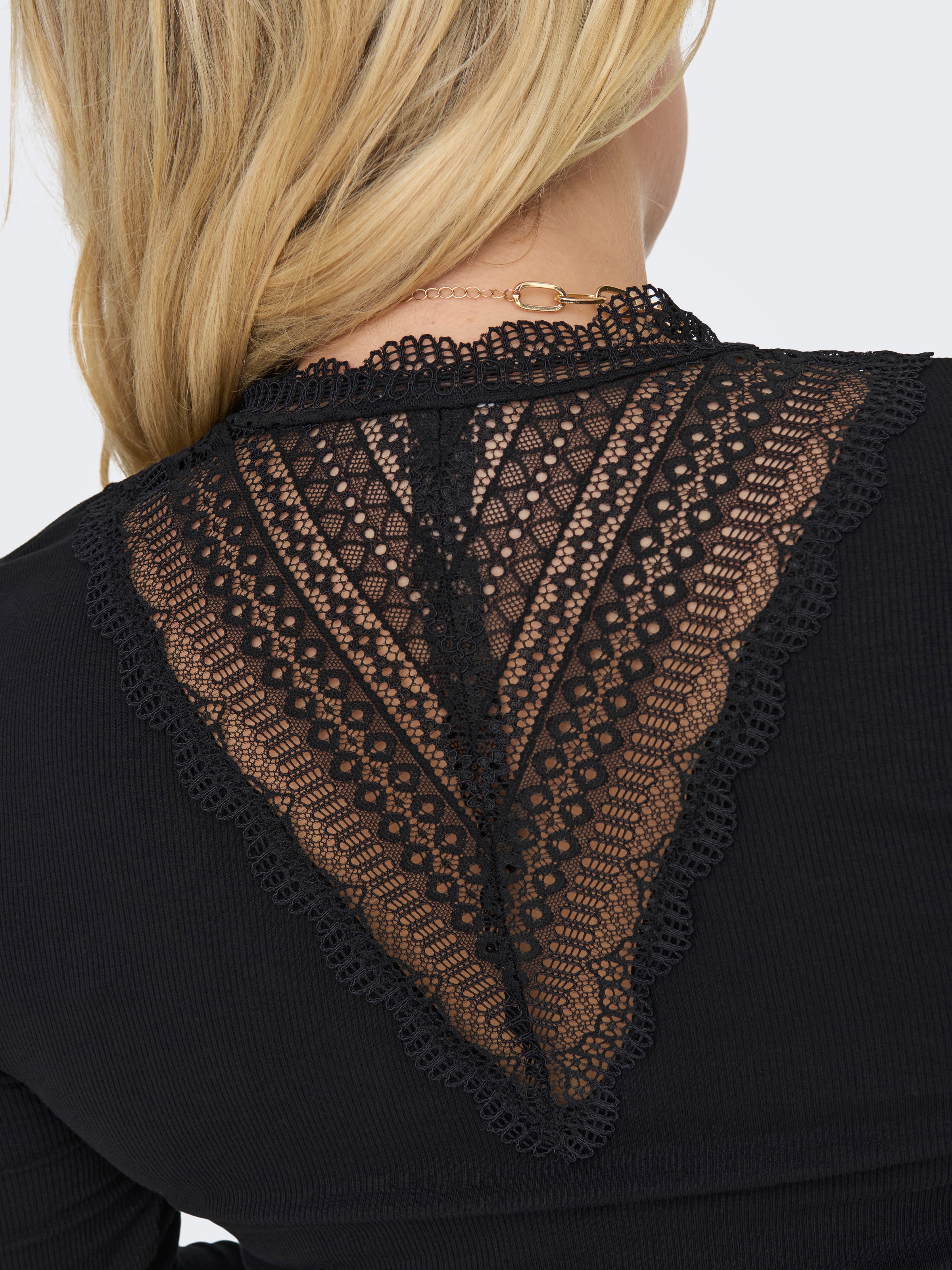 ONLY CARMAKOMA Langarmshirt "CARTILDE RIB LACE L/S TOP JRS NOOS" günstig online kaufen