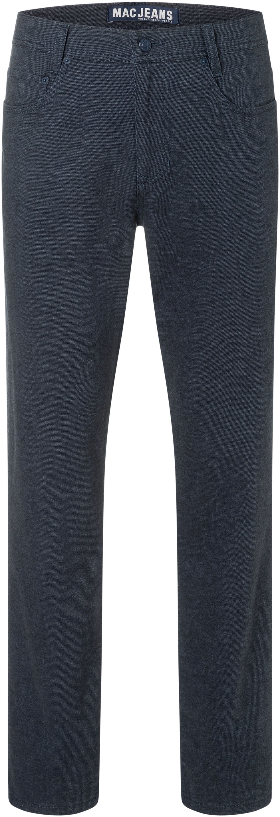 Stoffhose MAC "Arne", Herren, Gr. 34, Länge 34, schwarz indigo, Web, Obermaterial: 97% Baumwolle, 3% Elasthan, unifarben, regular fit knöchellang, Hosen Stoffhose, im Five-Pocket Style