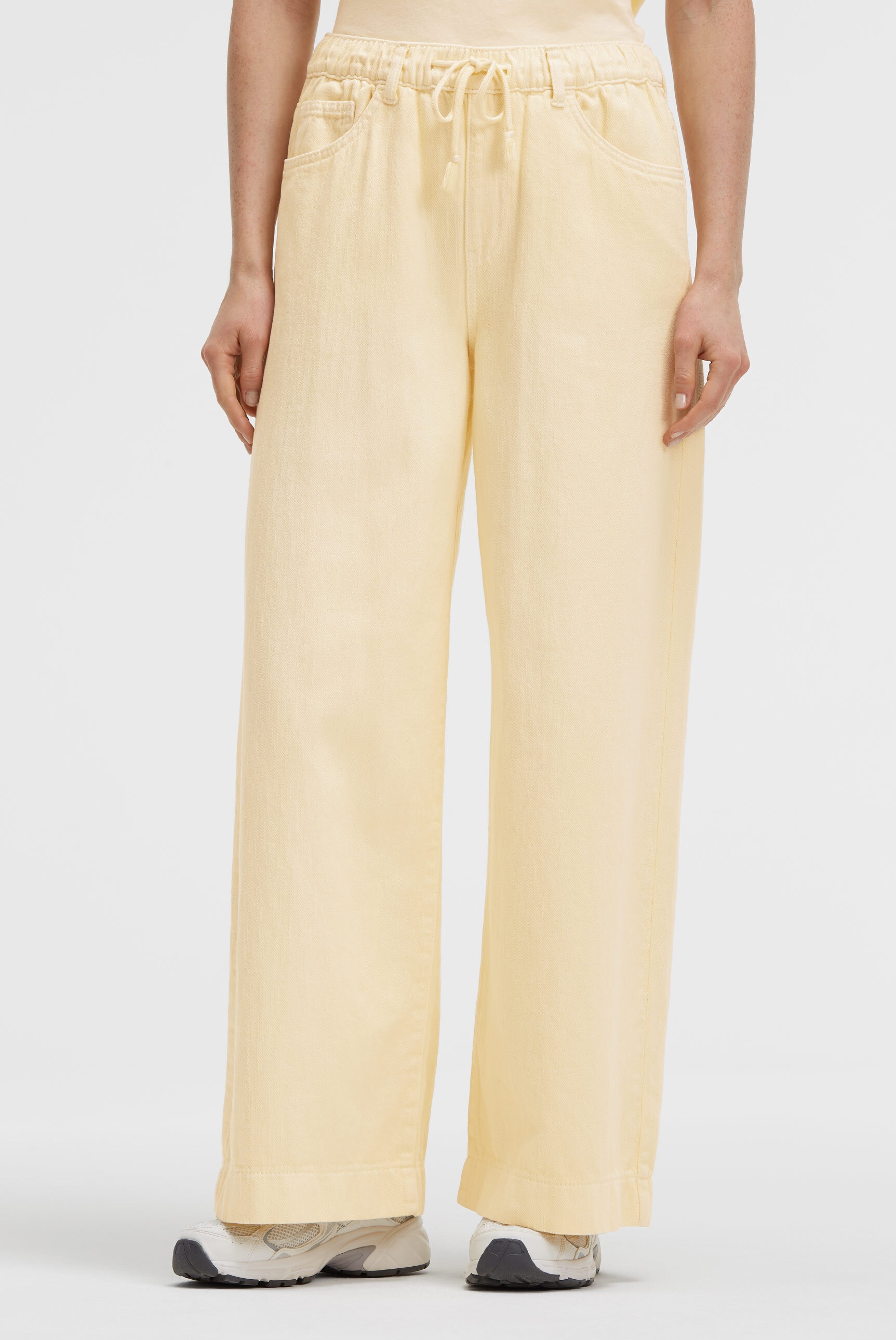 Senses.The Label Wide Leg Jeans Butter Yellow Size S 3