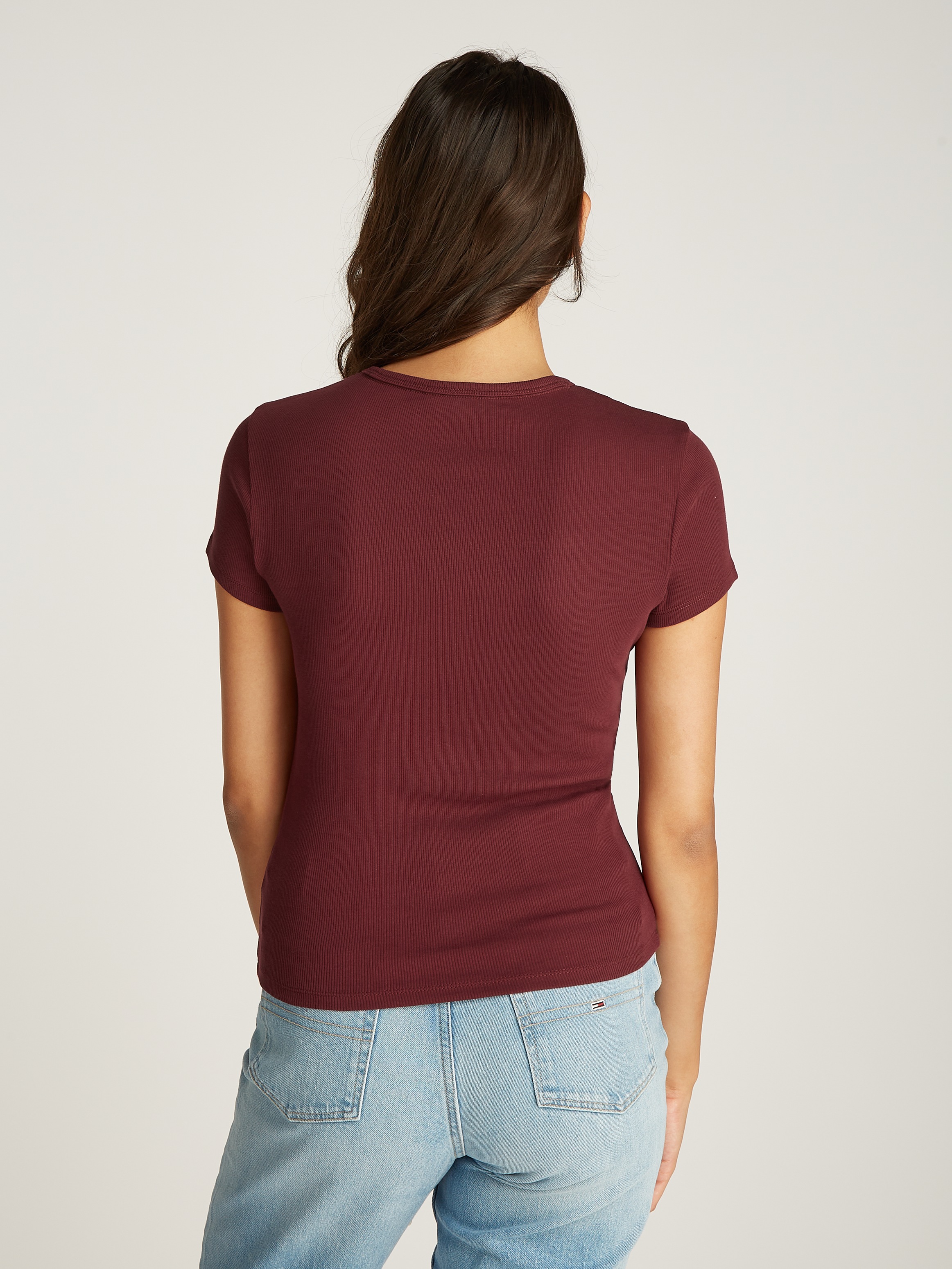 Tommy Jeans T-Shirt "TJW SLIM ESSENTIAL RIB SS", mit gerippter Struktur günstig online kaufen