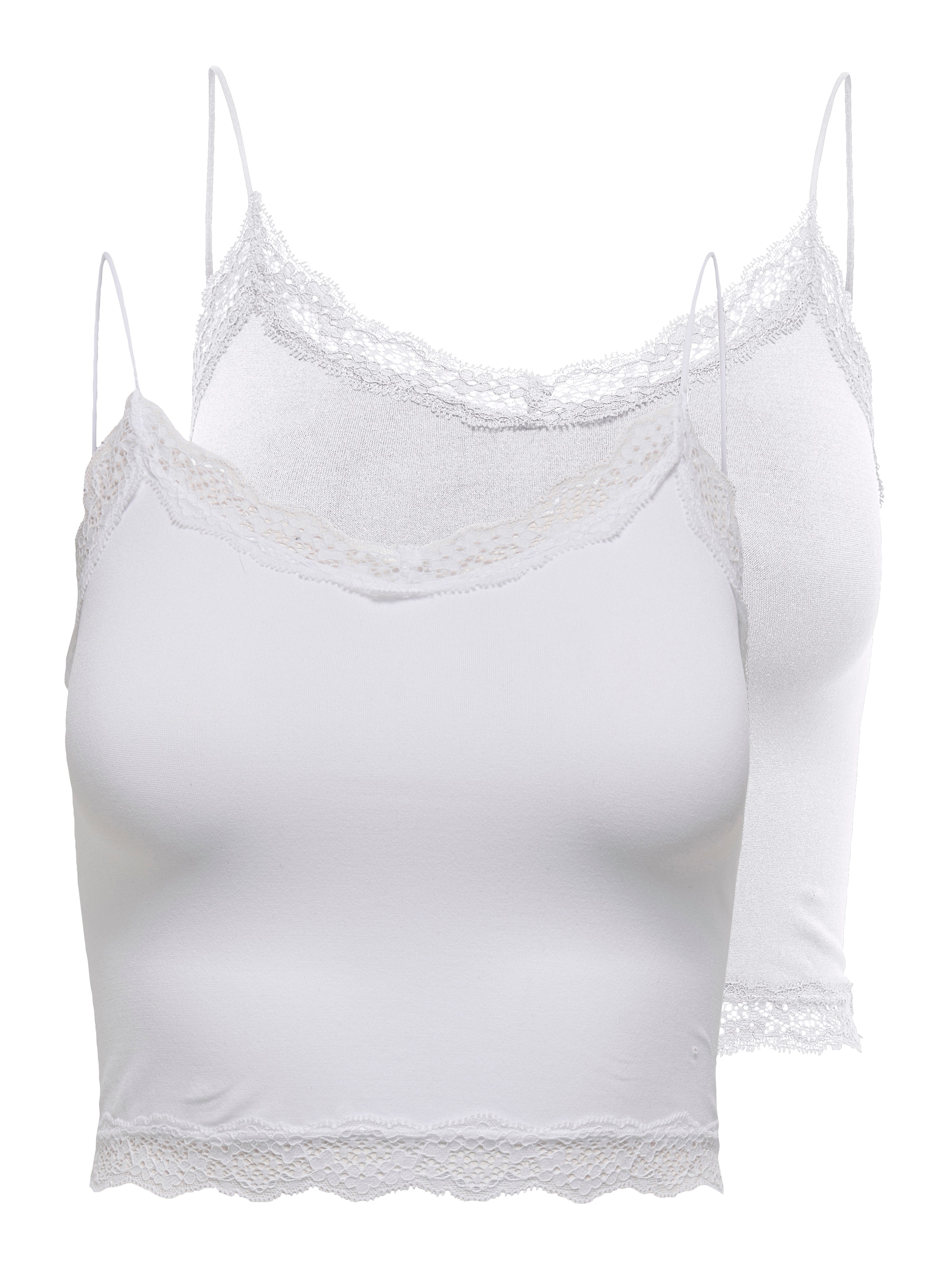 ONLY Trägertop "ONLVICKY LACE SEAML 2-PACK CROPPED TOP", 2 Stk. günstig online kaufen