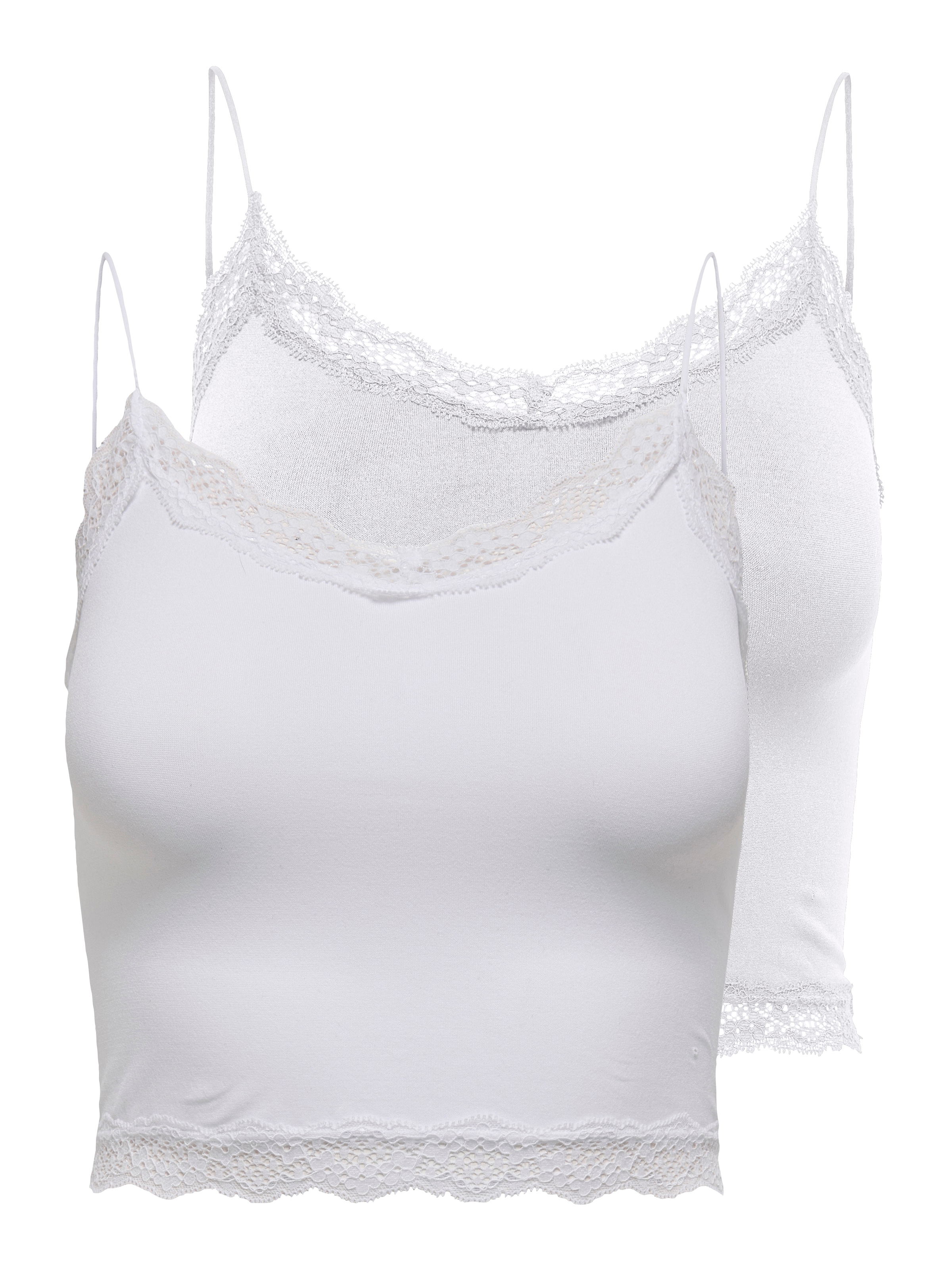 ONLY Trägertop "ONLVICKY LACE SEAML 2-PACK CROPPED TOP" Packung, 2 Stk. tlg günstig online kaufen