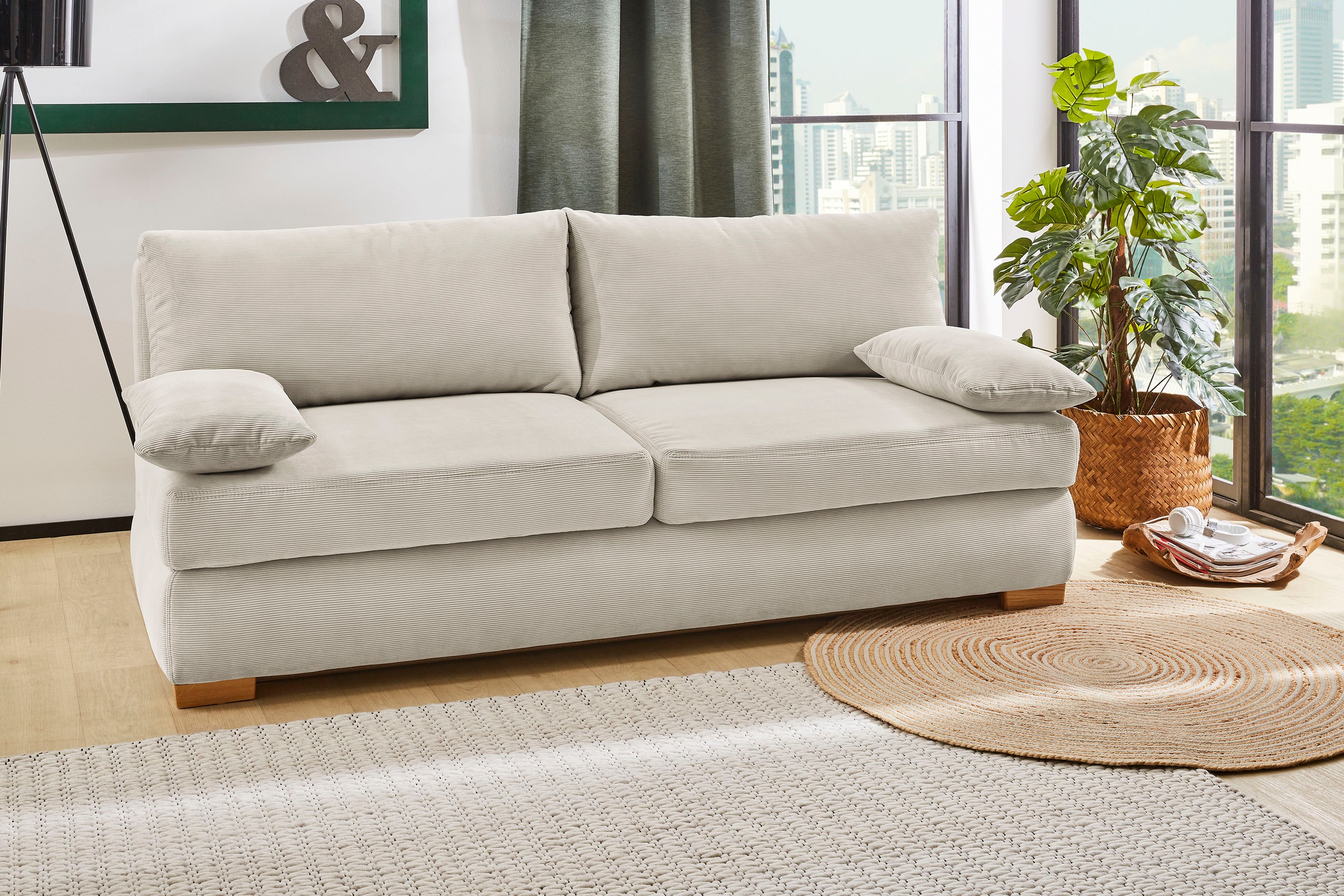 Jockenhöfer Gruppe Schlafsofa "Derby, B: 201 cm, Liegefl. 160x200 cm, Dauerschläfer" mit Schlaffunktion, Bettkasten & Topper, Tonnentaschenfederkern