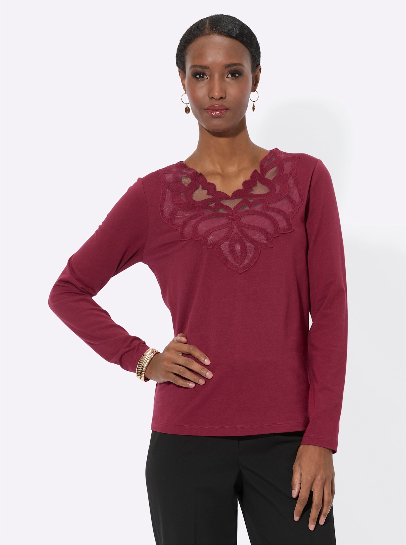 creation L Langarmshirt "Modal-Baumwoll-Shirt", (1 tlg.) günstig online kaufen