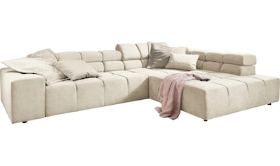 Ecksofa »Ancona incl. Kopfteilverstellung, Zierkissen B/T/H: 319/210/70 cm«