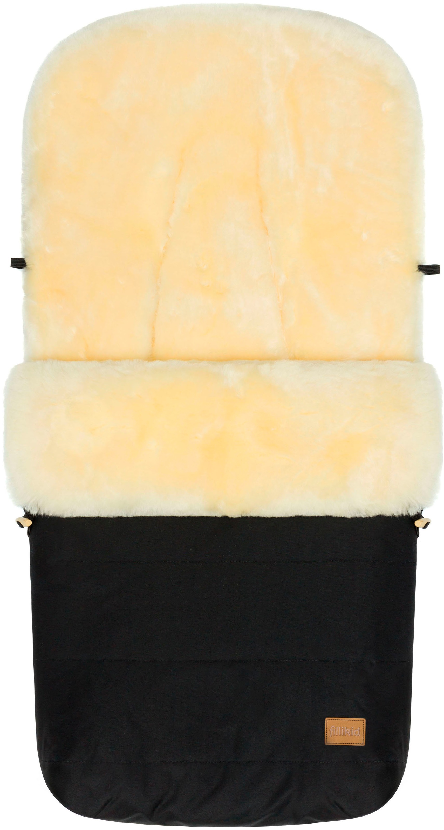 FILLIKID Kinder Fußsack "Bernina Lammfell, Winterfußsack", schwarz, Lammfell, Polyester, Fußsäcke