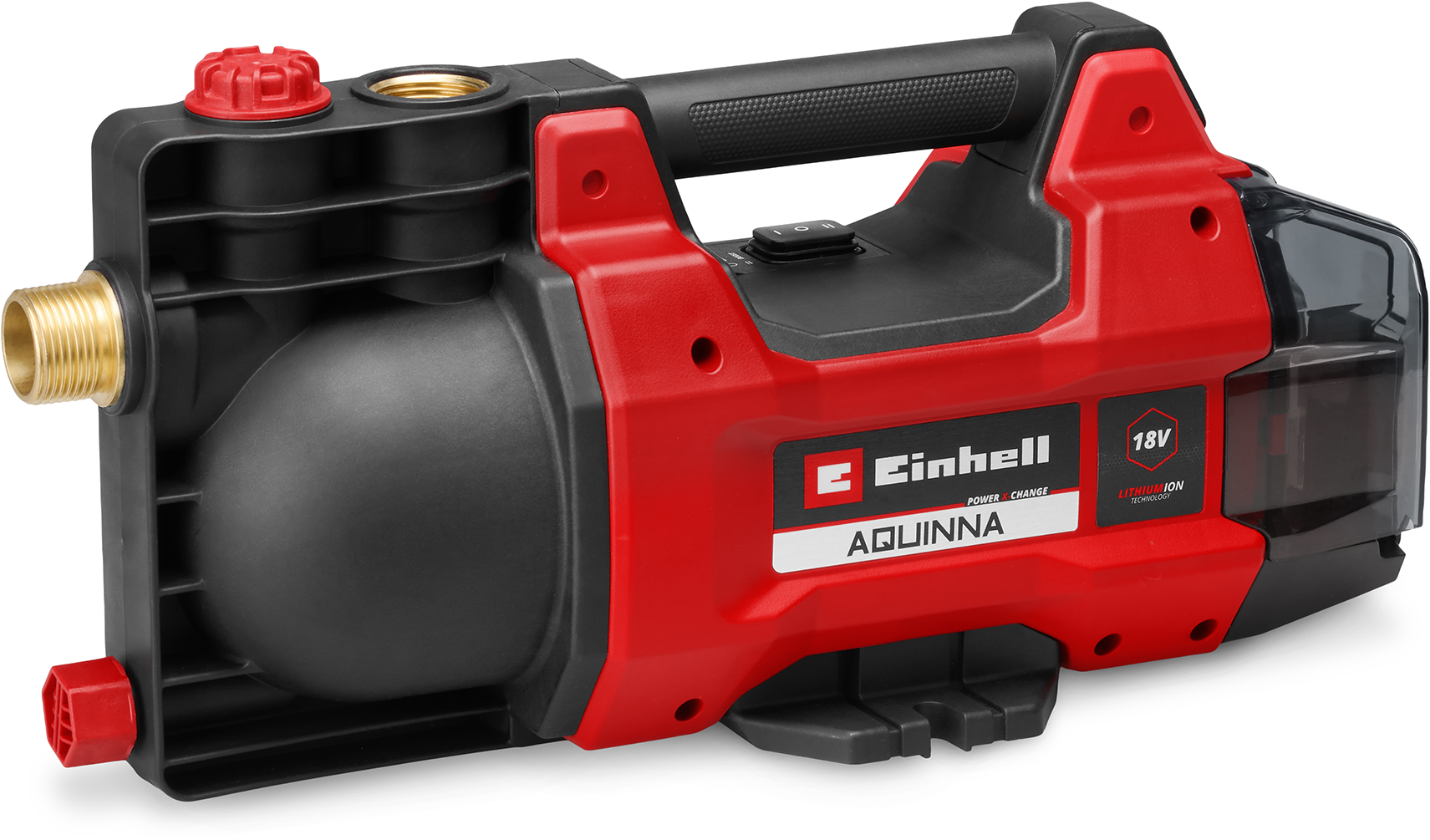 Akku-Gartenpumpe EINHELL, B:55cm H:60cm L:63cm, rot, Pumpen, "AQUINNA 18/28", mit Leistungsstufenschalter und Überlastschutz