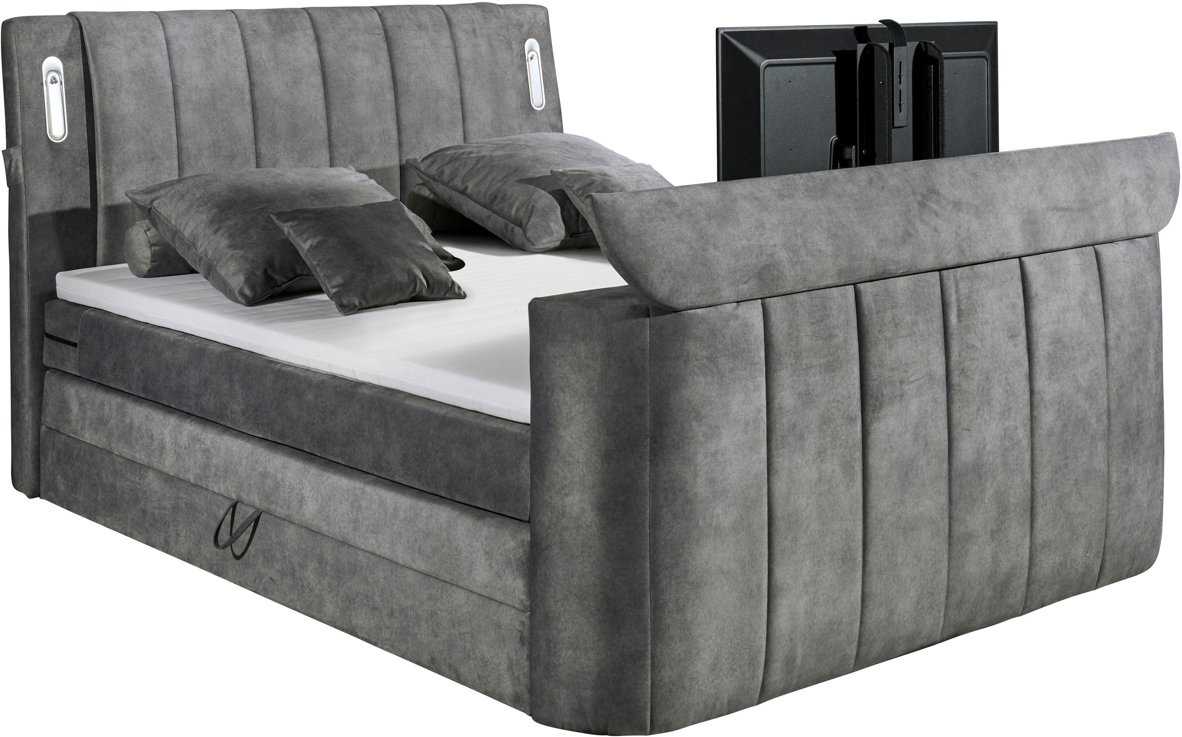 ED EXCITING DESIGN Boxspringbett "Dallas", inkl. Topper, LED-Beleuchtung, T günstig online kaufen