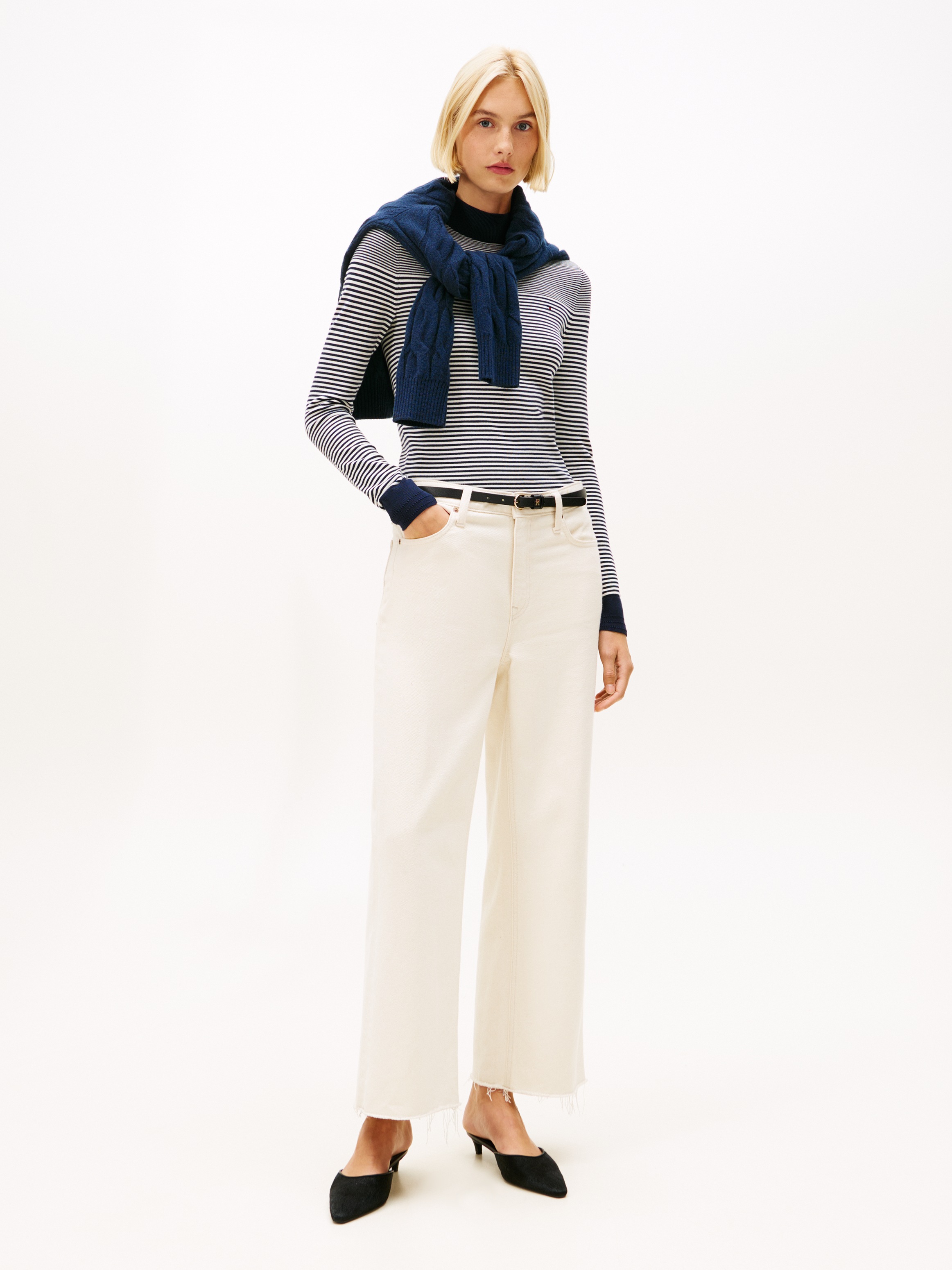 Thumbnail - Tommy Hilfiger Strickpullover "CO JERSEY FINE GG MOCK-NK LS SWT"