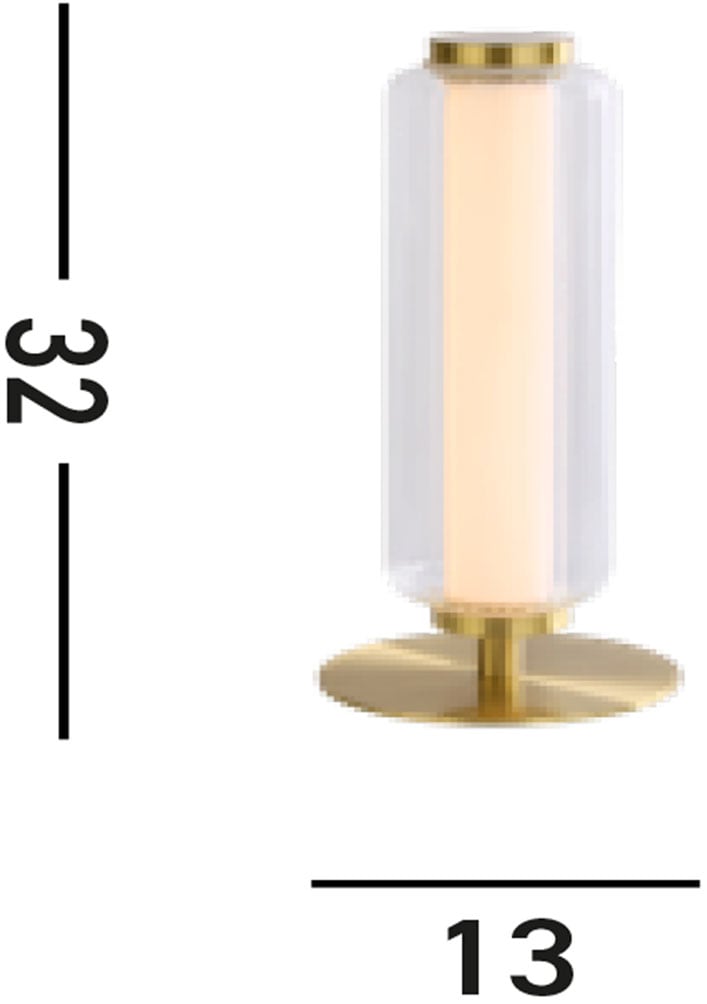 Searchlight Tischleuchte »Mod LED Table Lamp, Satin Brass Metal, Opal Acrylic & Clear« LED-Modul 1 Stk. Warmweiß