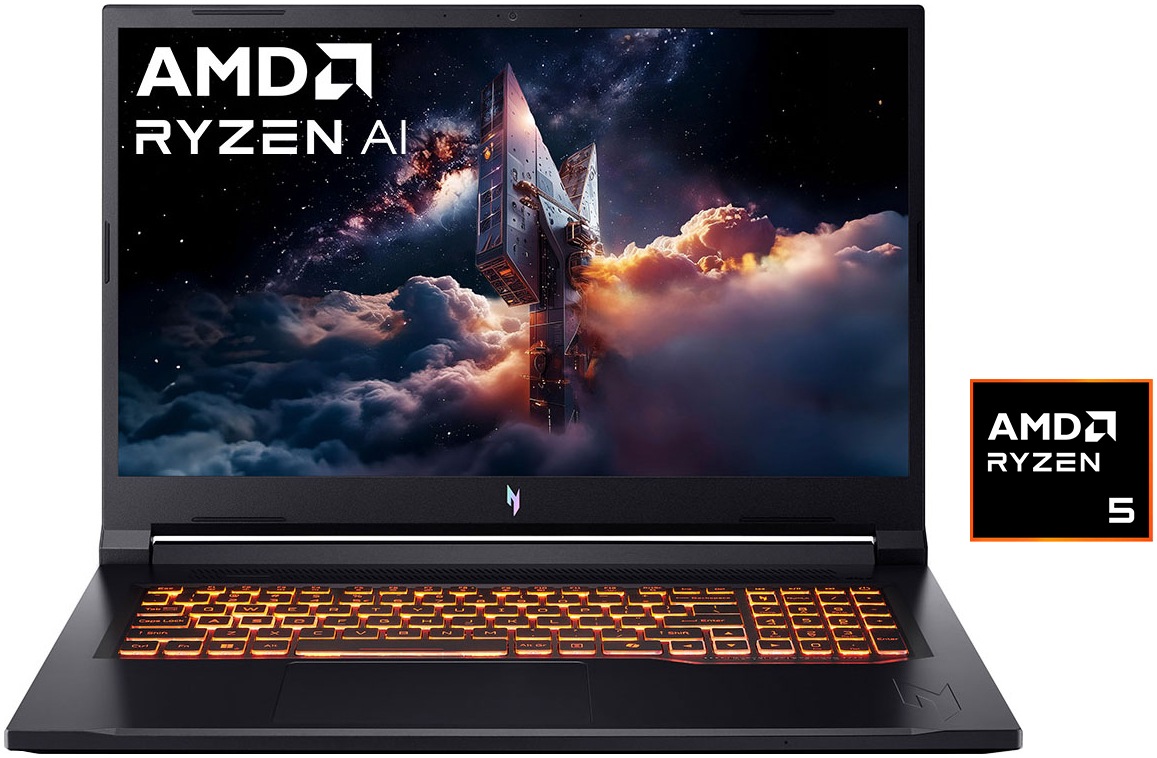 ACER Gaming-Notebook "Nitro V ANV17-41 RTX 5050/5060/5070", 16 GB RAM 512 GB SSD, Ryzen 5, Windows11Home64Bit, schwarz, Notebooks
