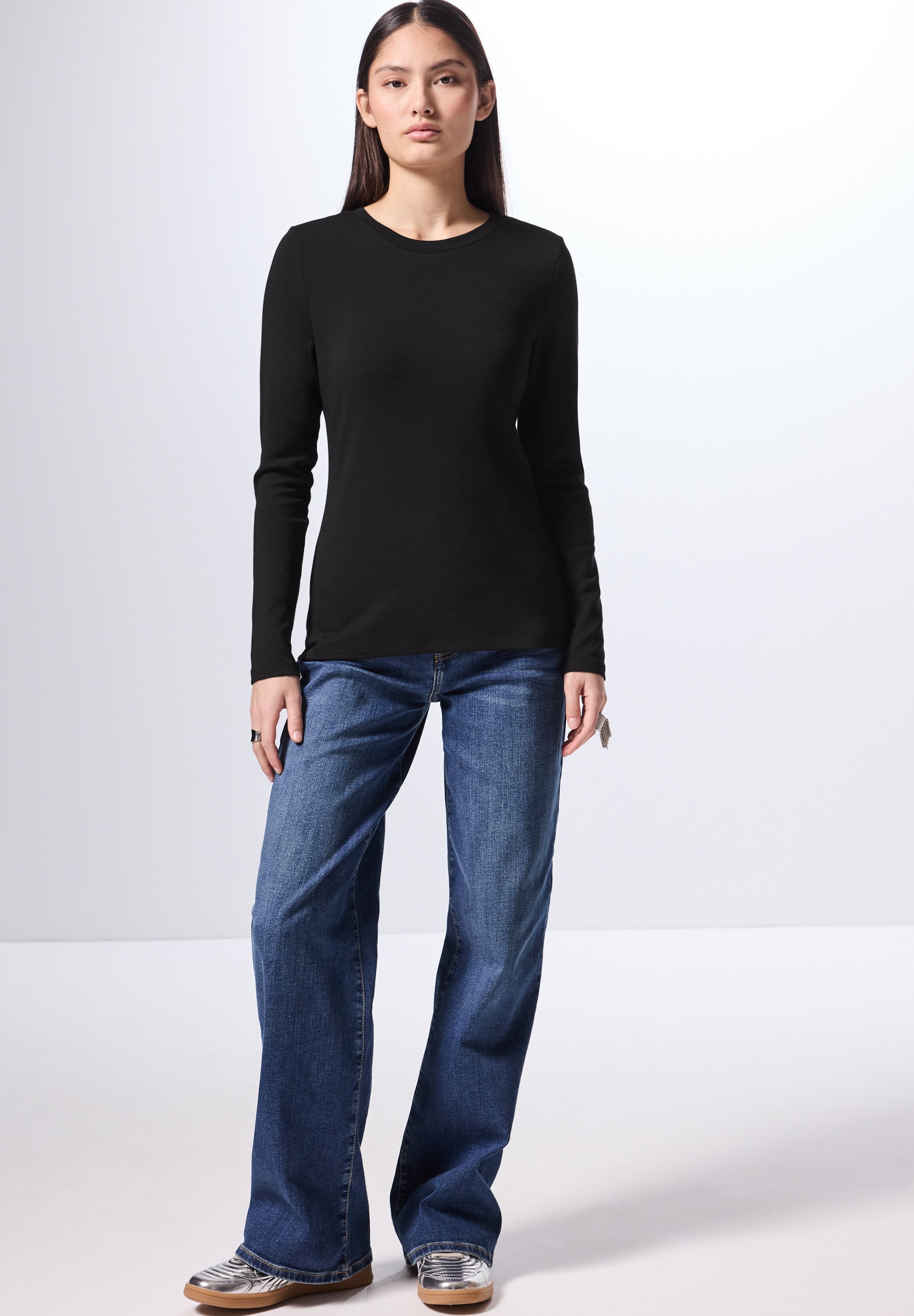 STREET ONE STUDIO Langarmshirt, aus softem Materialmix