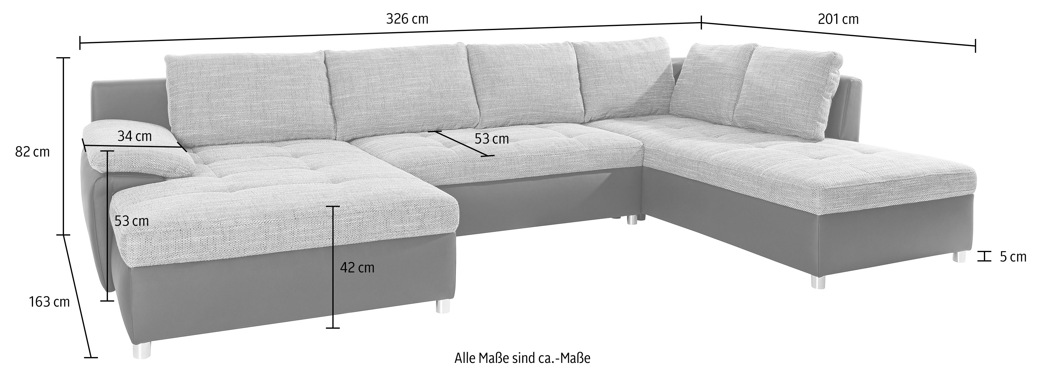 Thumbnail - sit&more Wohnlandschaft "Labene U-Form" wahlweise mit Bettfunktion und Bettkasten