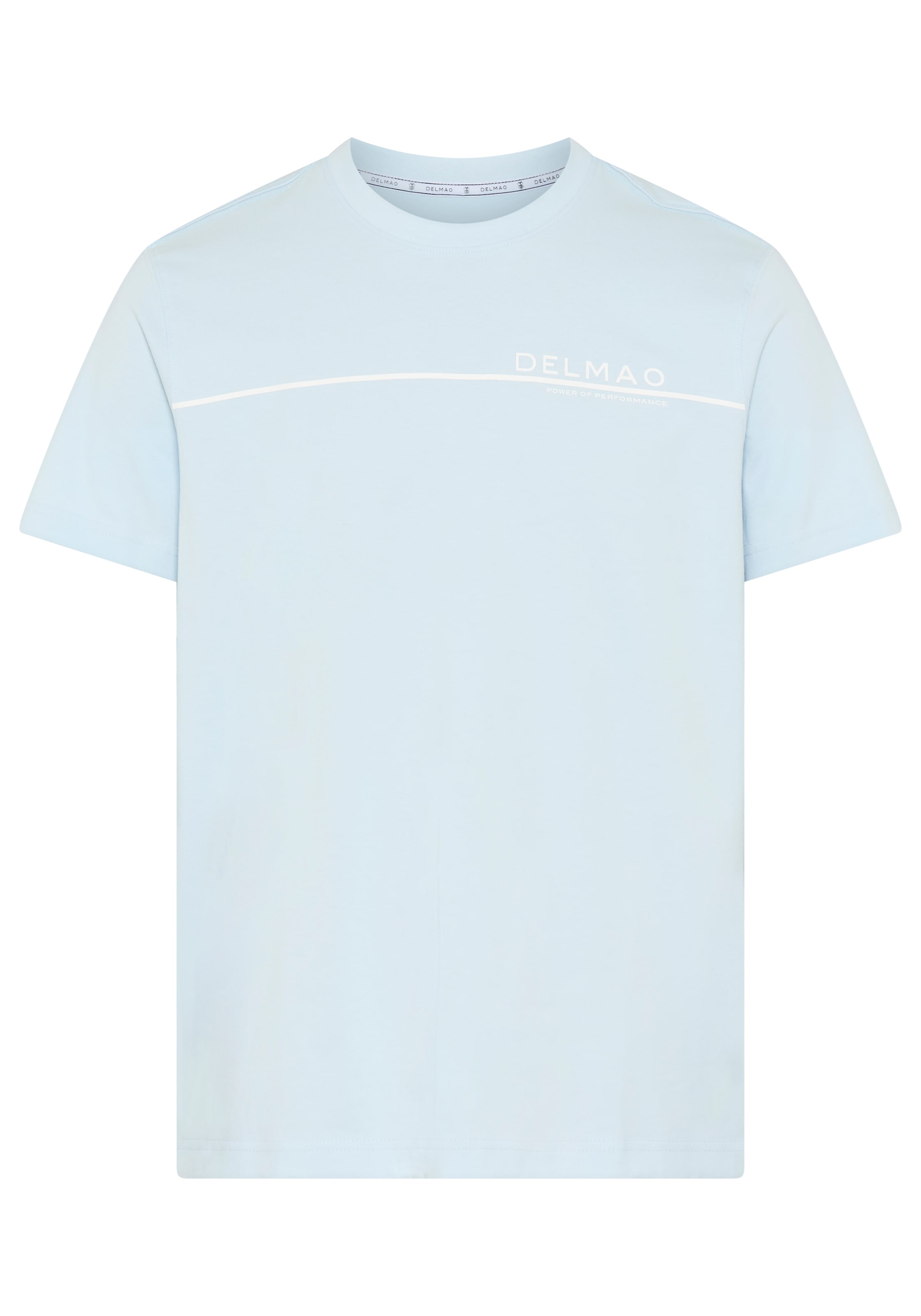 DELMAO Rundhalsshirt Kurzarm,  mit coolem Print,  Rundhalsausschnitt,  aus 100% Baumwolle