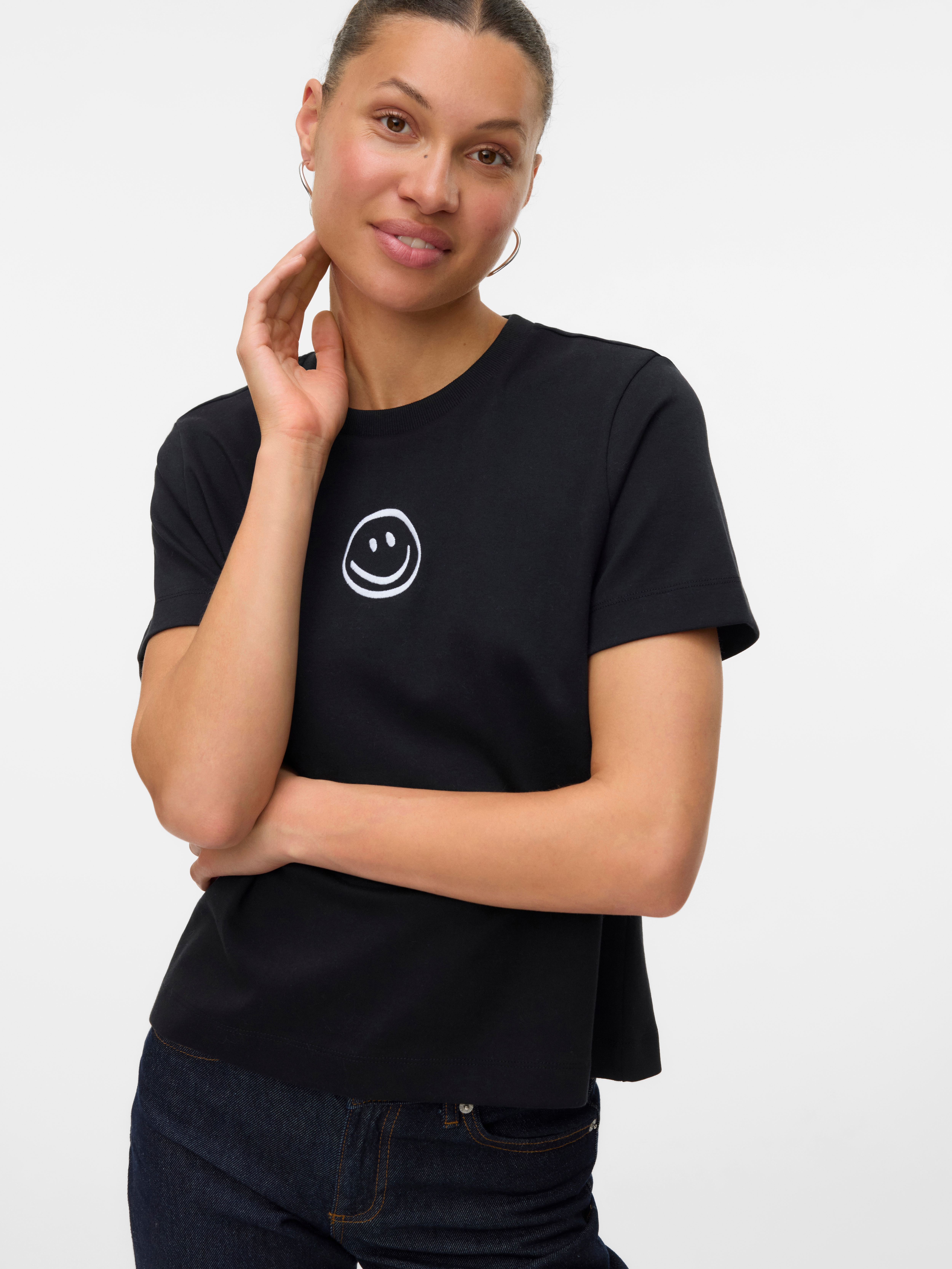 Vero Moda "VMSARA METTE SS TOP BOX JRS GA NOOS" Baumwolle, regular fit