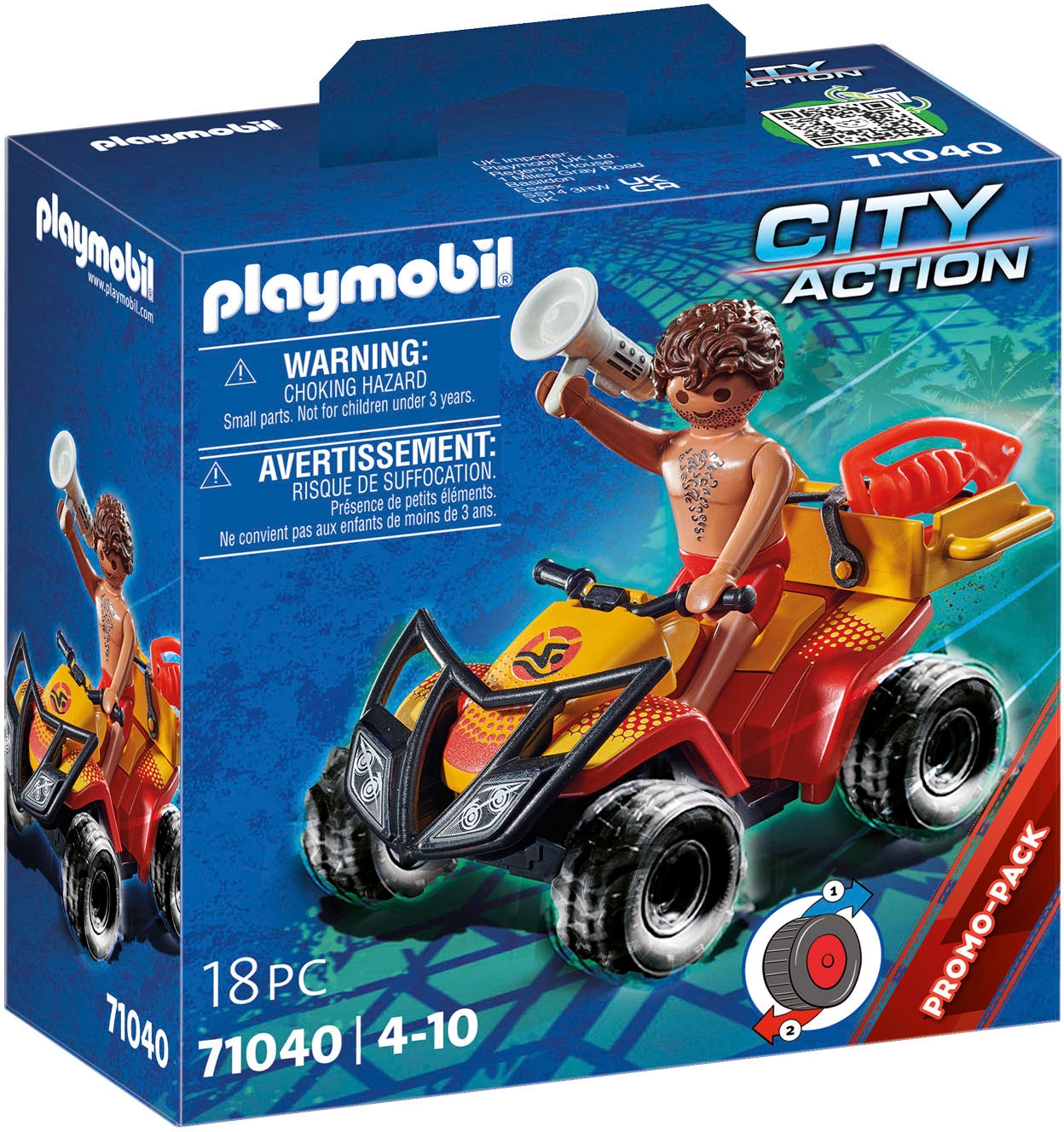 Konstruktions-Spielset »Rettungsschwimmer-Quad (71040), City Action«, (18 St.), Made...