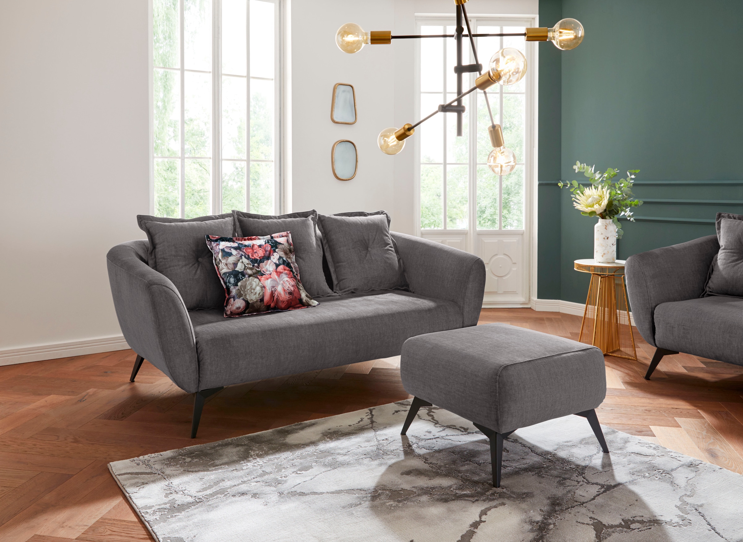 INOSIGN 2,5-Sitzer "Baggio modern romantisches Design, Breite 196cm, Komfor günstig online kaufen