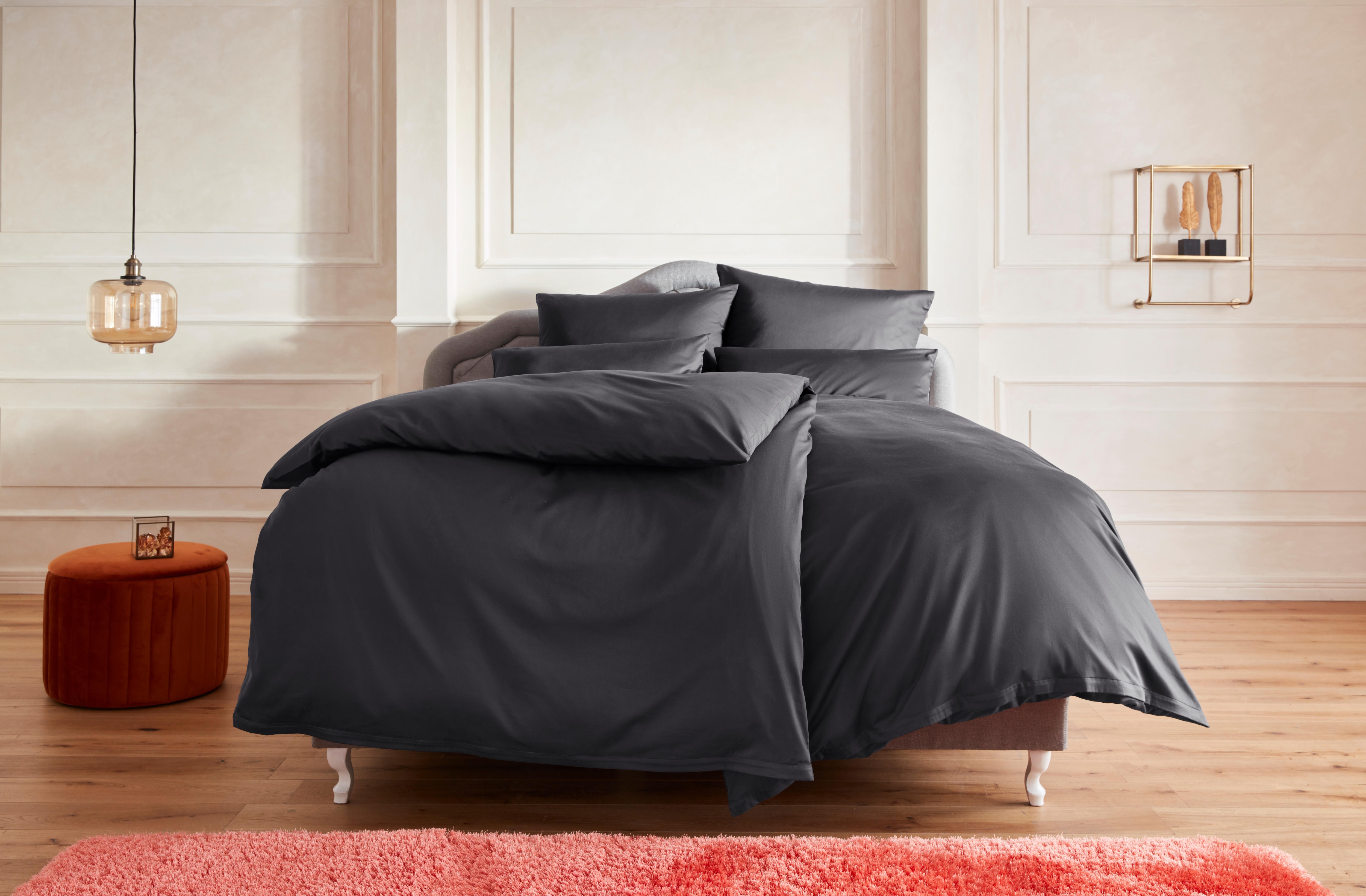 OTTO home Bettwäsche "Mila ab Gr. 135x200 cm aus 100% Baumwolle" 2 zeitlos elegante Uni Bettwäsche in verschiedenen Premium Qualitäten