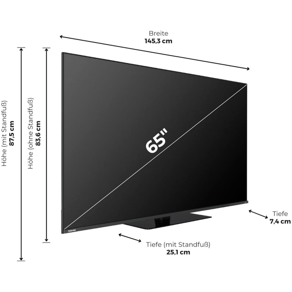 Toshiba LED-Fernseher »65QA7D63DG«, 164 cm/65 Zoll, 4K Ultra HD, Smart-TV-Android TV