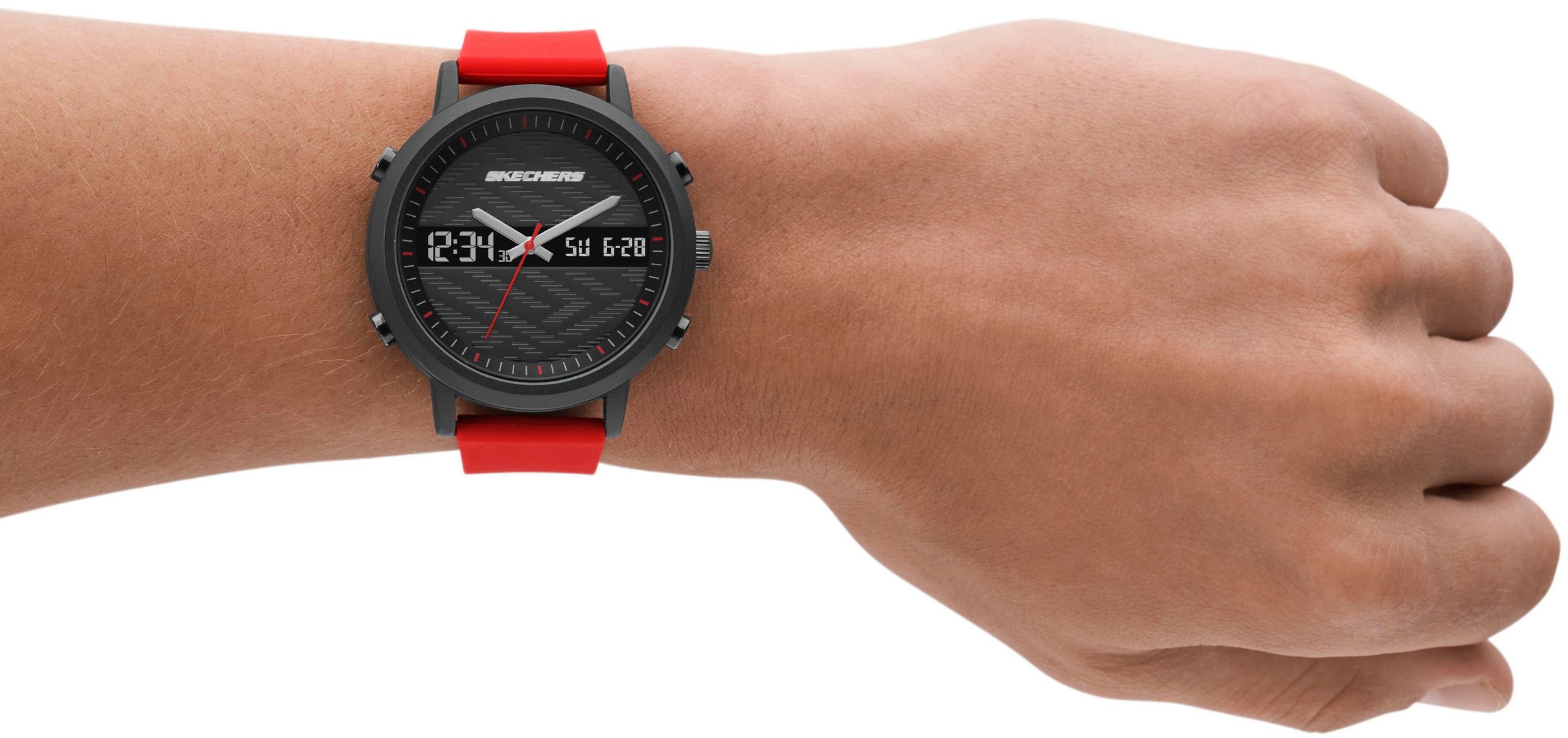Skechers Chronograph »LAWNDALE«, Quarzuhr, Armbanduhr, Herrenuhr, Silikonarmband, digital,Stoppfunktion