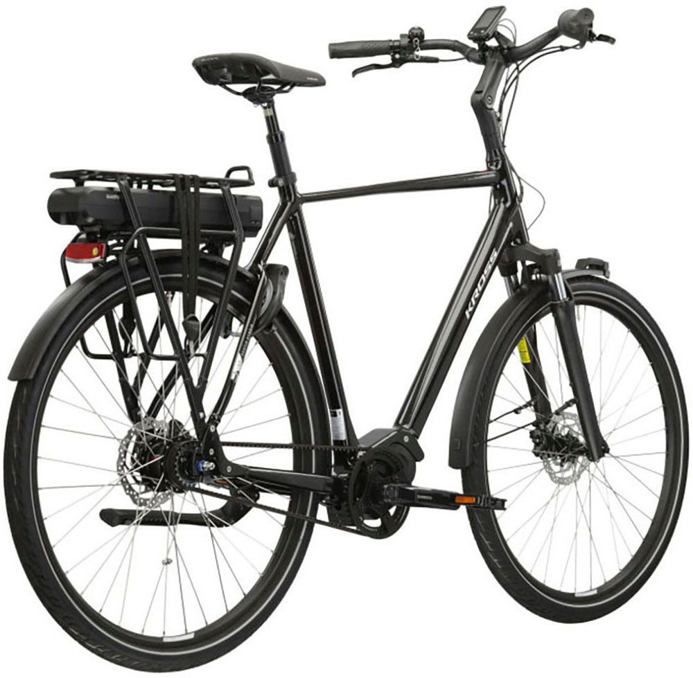 Kross »E-Citybike Sentio Hybrid 5.0 28 Zoll schwarz« 7 Gang Shimano NEXUS Schaltwerk Nabenschaltung Mittelmotor 250 W Pedelec, Elektrofahrrad für Damen und Herren