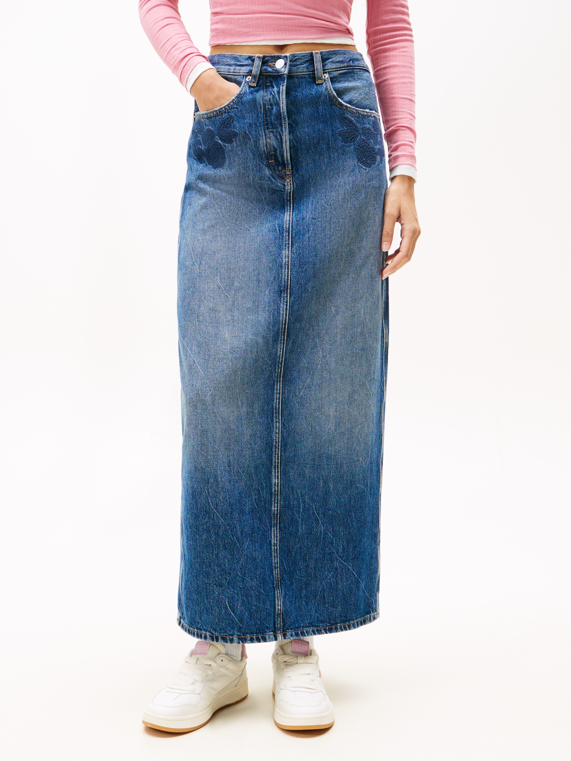 Tommy Jeans Jeansrock "LAYLA MAXI SKIRT CBF DI2057", mit Stickerei günstig online kaufen