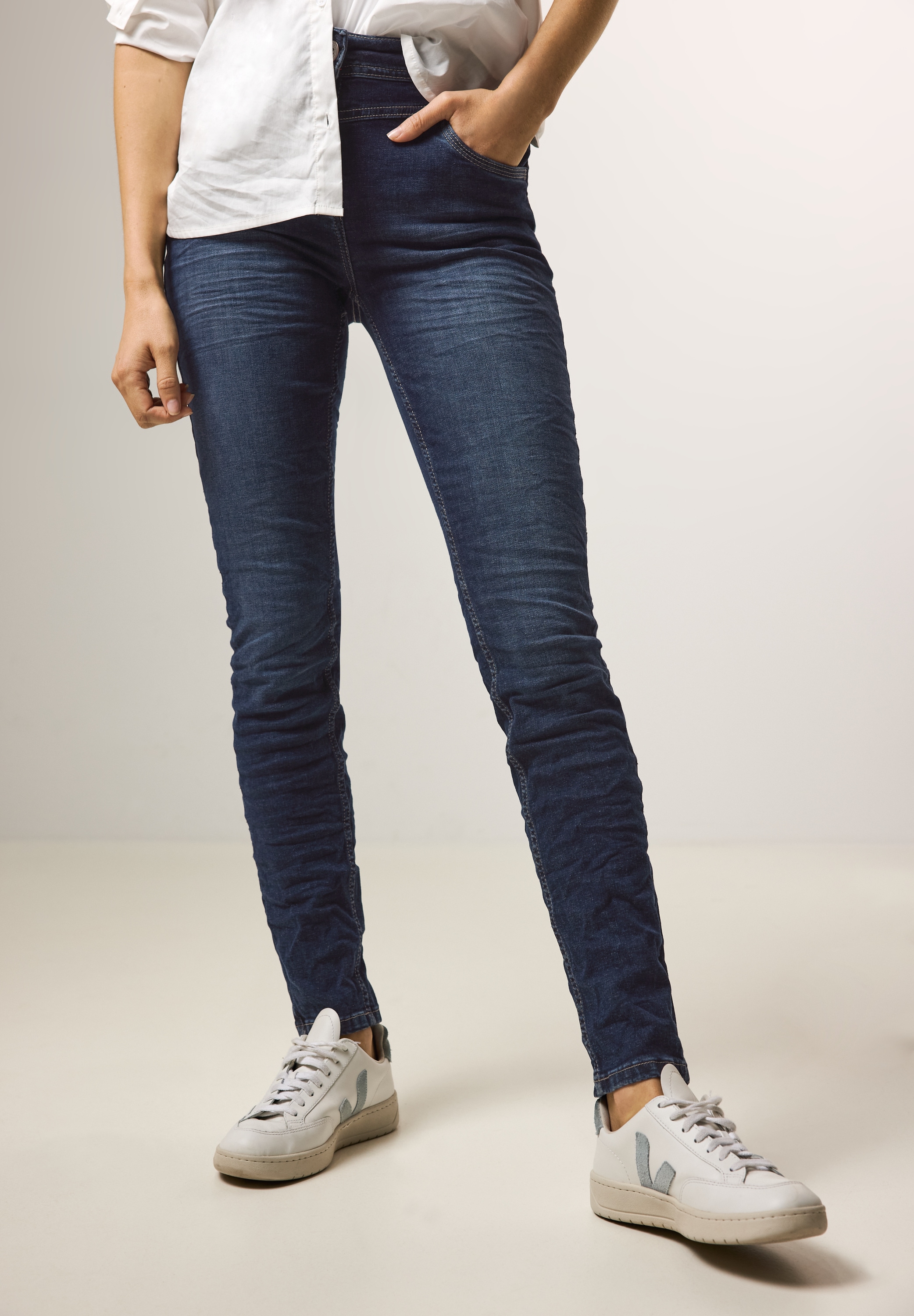 Cecil Slim-fit-Jeans, in blauer Waschung