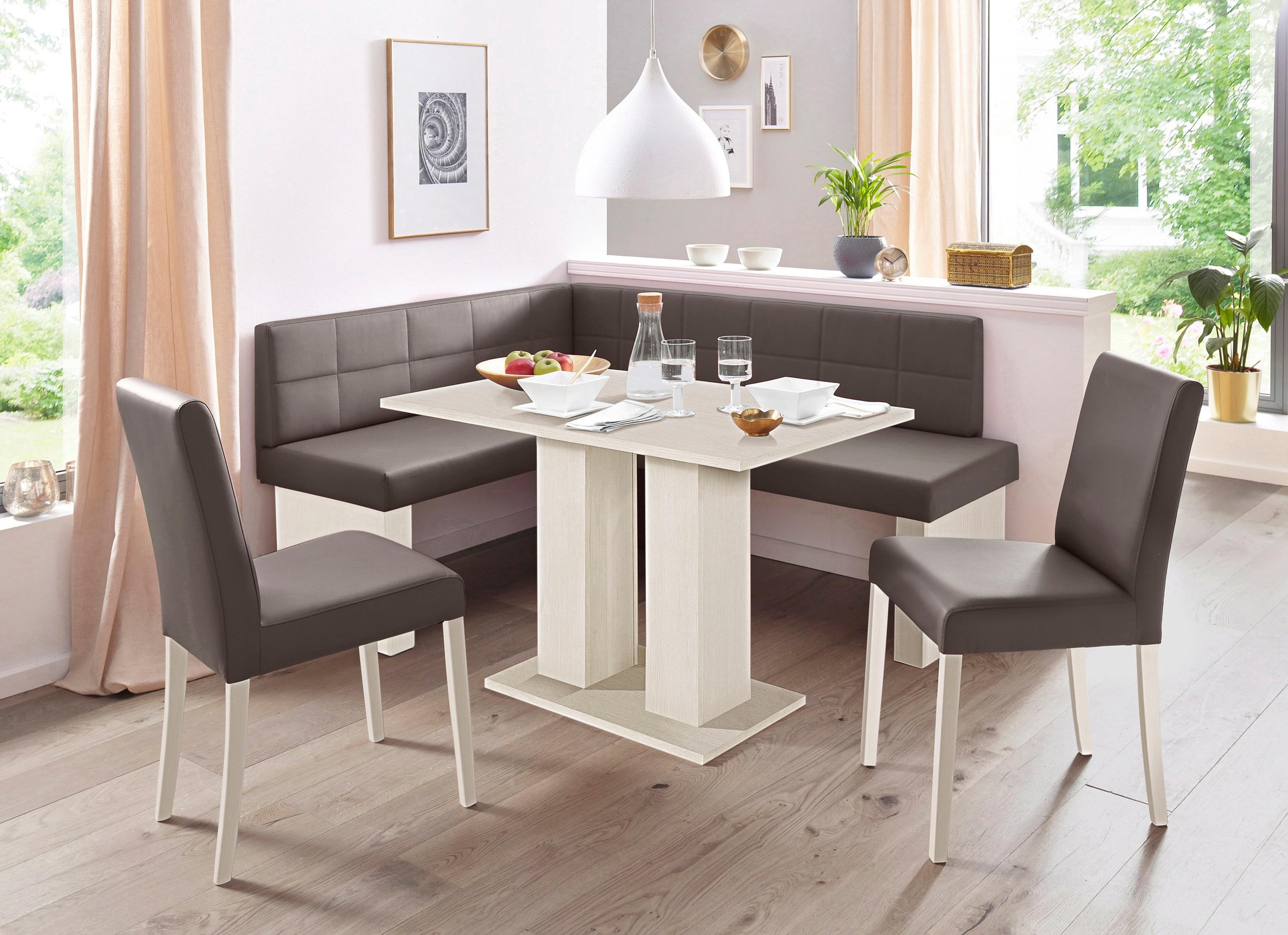 massivline&more Eckbankgruppe "Anna", (Set, 4 tlg.), mit 2 Stühlen mit mass günstig online kaufen
