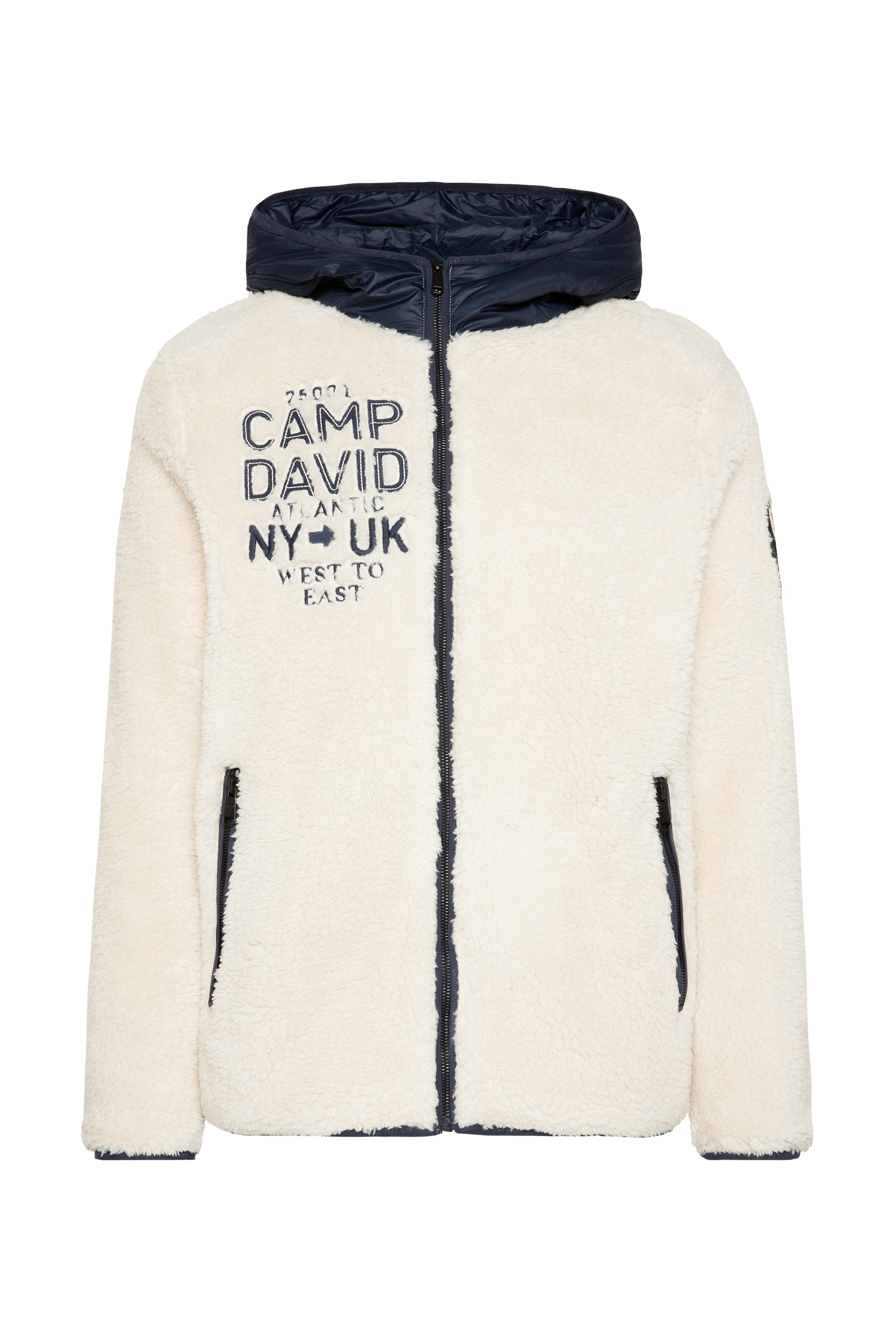 CAMP DAVID Fleecejacke, mit Kapuze, mit Stickerei